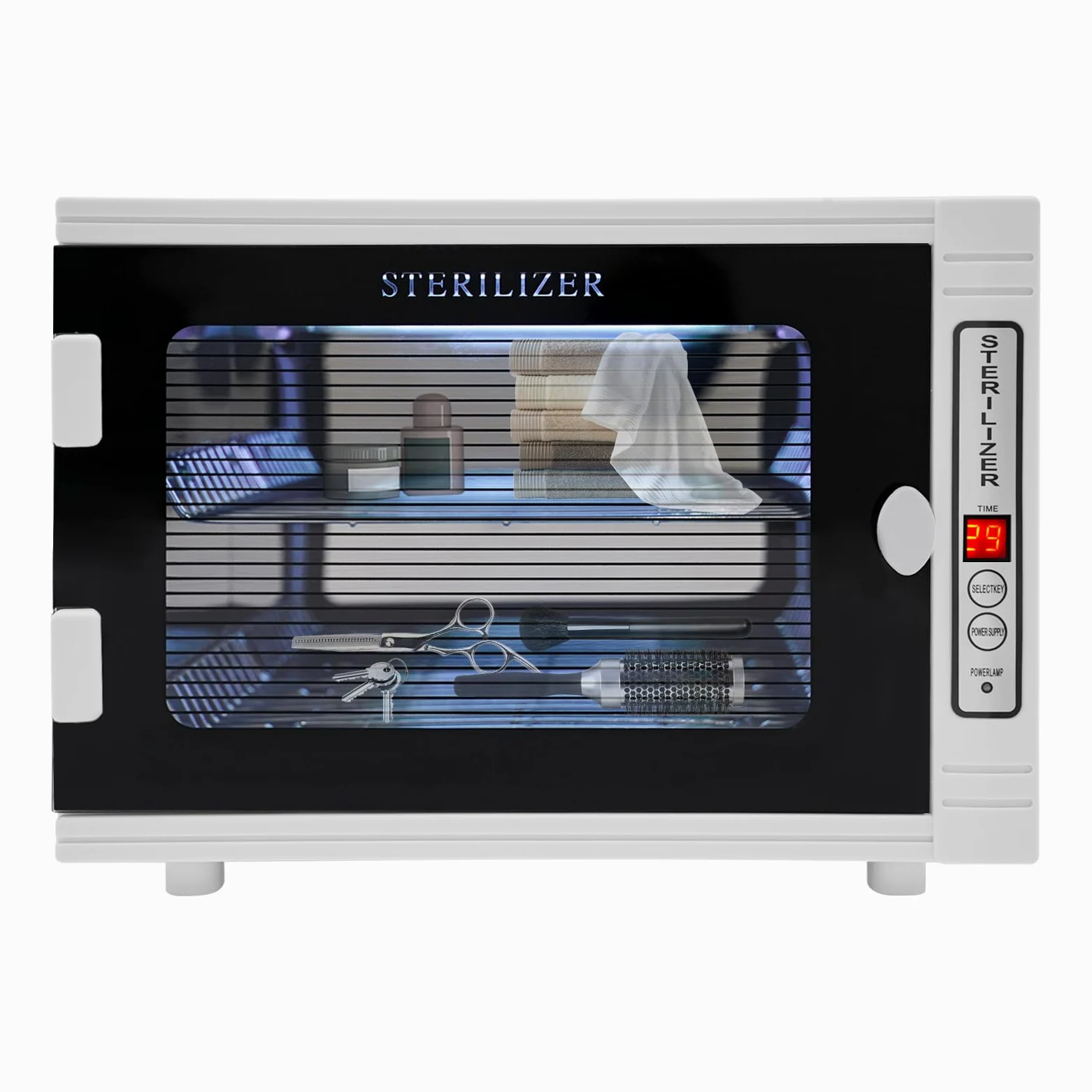 Armadietto disinfettante UV, sterilizzatore per manicure, sterilizzatore UV, sterilizzatore per unghie, ad alta efficienza, sterilizzatore per unghie, con timer per cosmetici, studi di piedi,