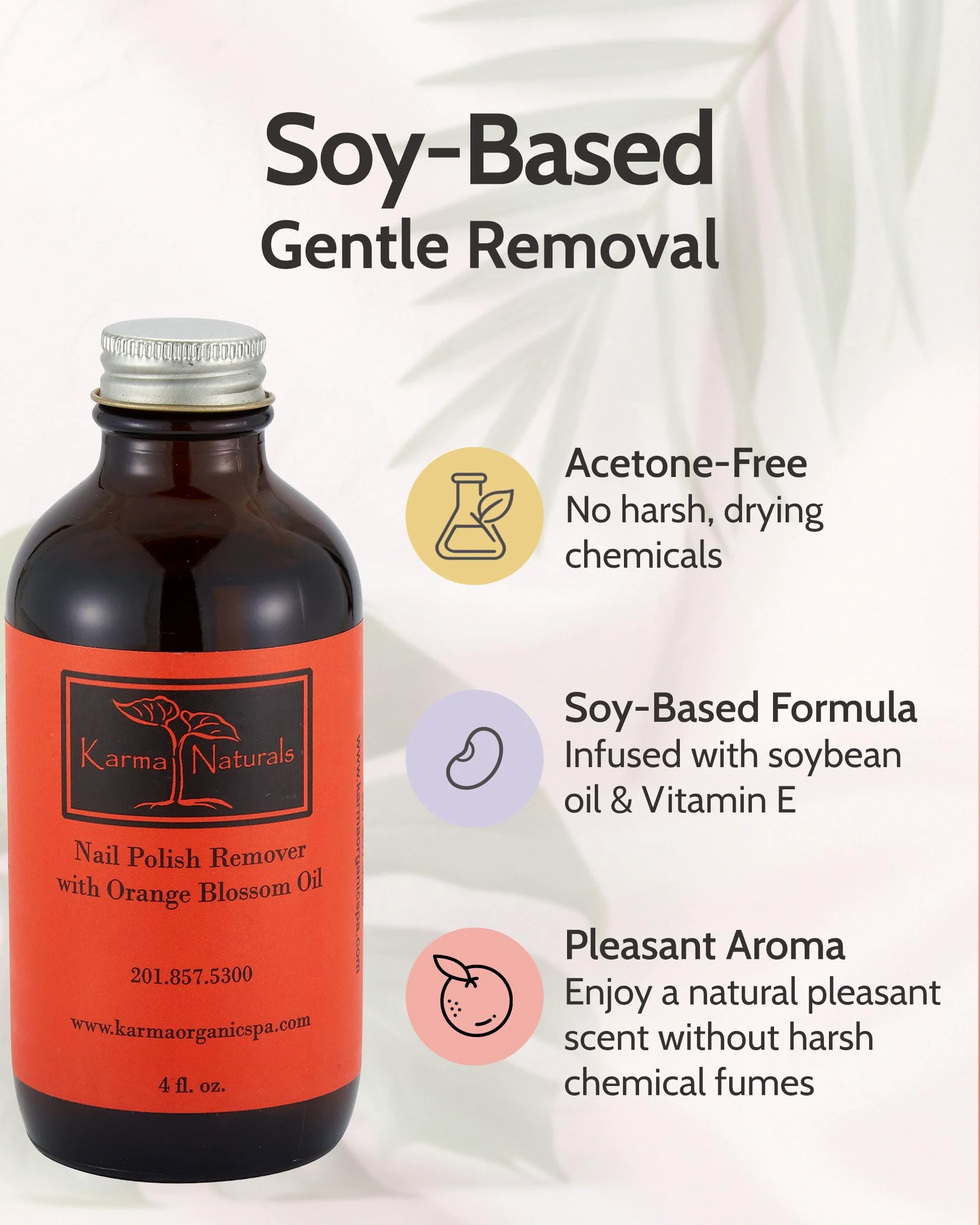 Karma Naturals - Solvente per unghie con fiori d'arancio, atossico, vegano, cruelty free, senza acetone, rinforzante per unghie, 10 ml