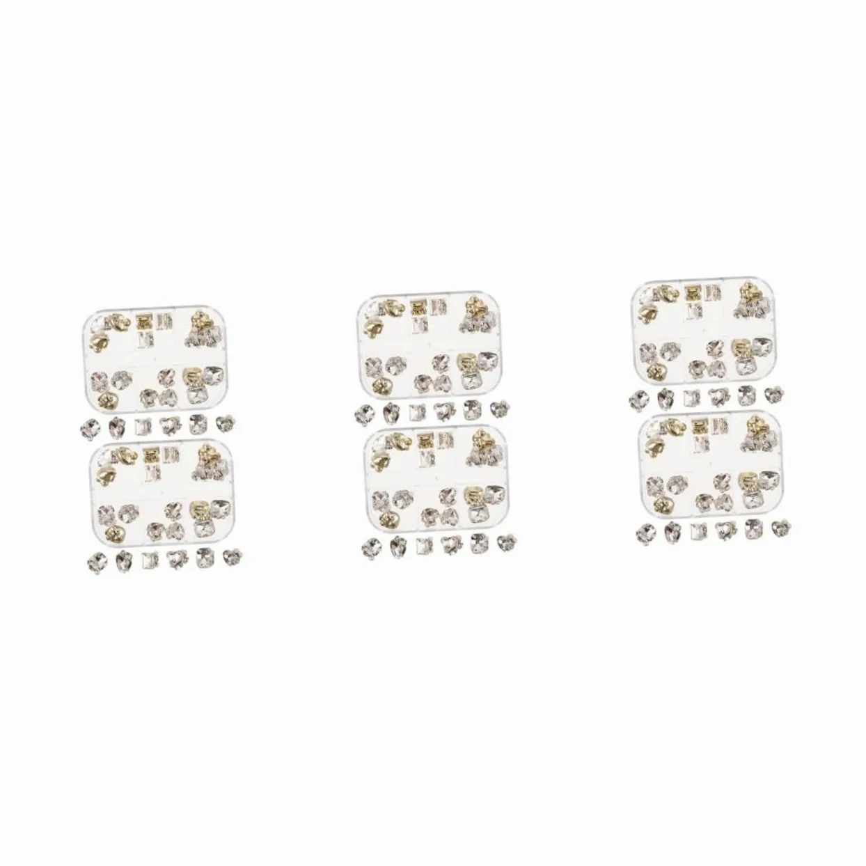 144 Pezzi Nail Glass Rhinestones Kit Trasparenti Flatback Charms per Creazioni Gioielli e Decorazioni Nail Art DIY