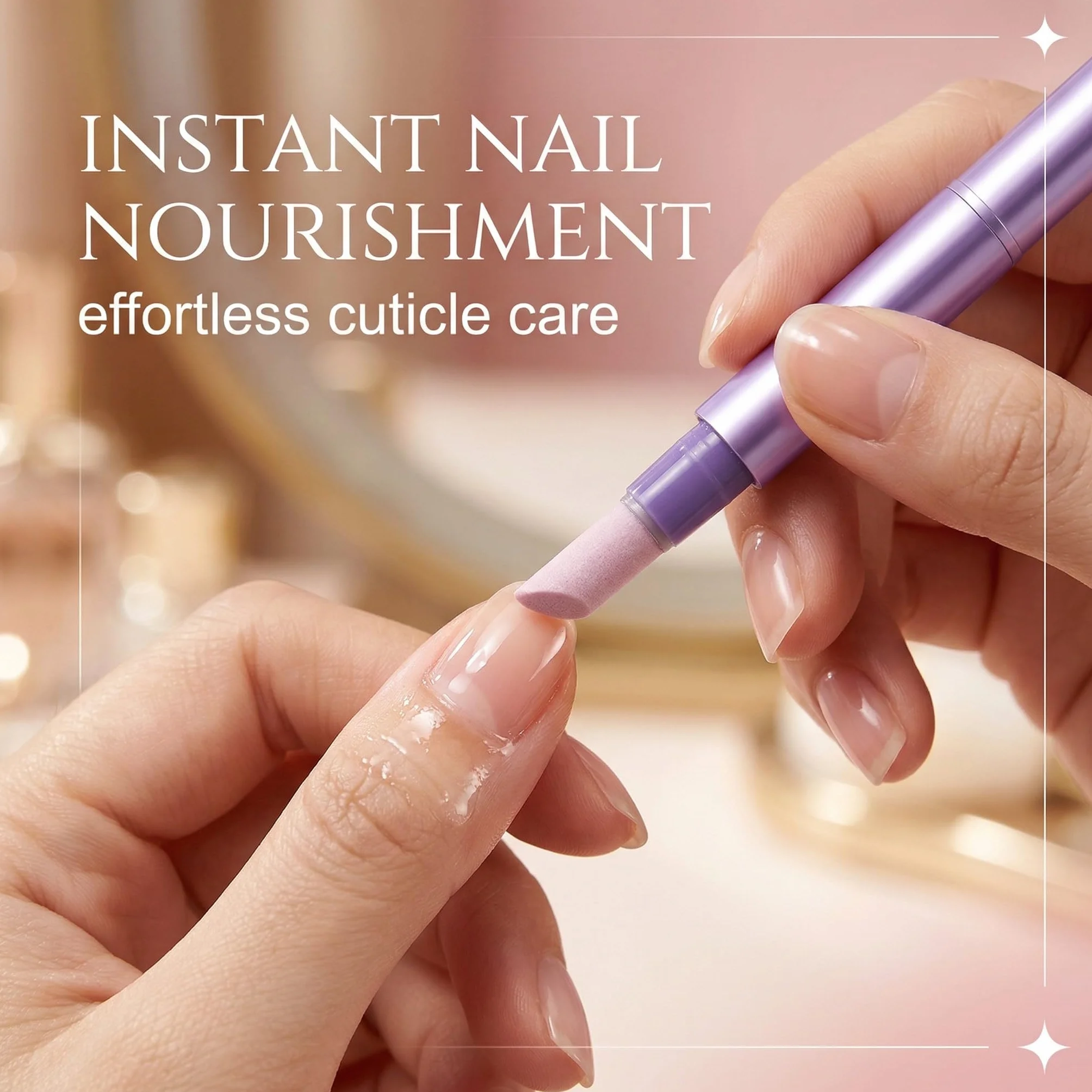 Penna per la Cura delle Unghie 3-in-1, con Punta in Ceramica, Penna per Rimuovere Cuticole, Olio per Cuticole per Unghie Secche e Rovinate