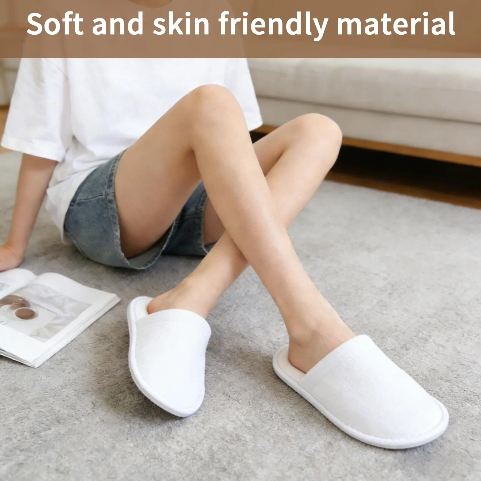 Pantofole usa e getta antiscivolo unisex 3 paia hotel spa casa viaggi