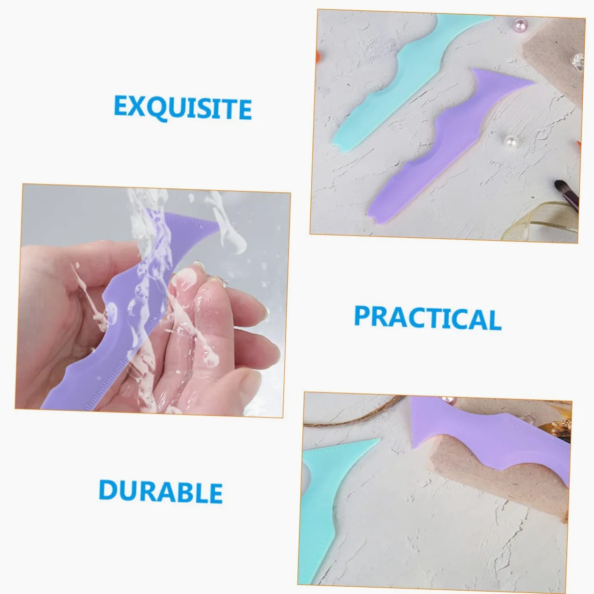 Housoutil 6 Pz Righello Di Bellezza in Silicone Forniture Per Il Trucco Stencil Per Eyeliner Per Gli Occhi Strumento Per Stencil Per Eyeliner Ombretto Pigro Gel Di Silice Cosmetico Carlo
