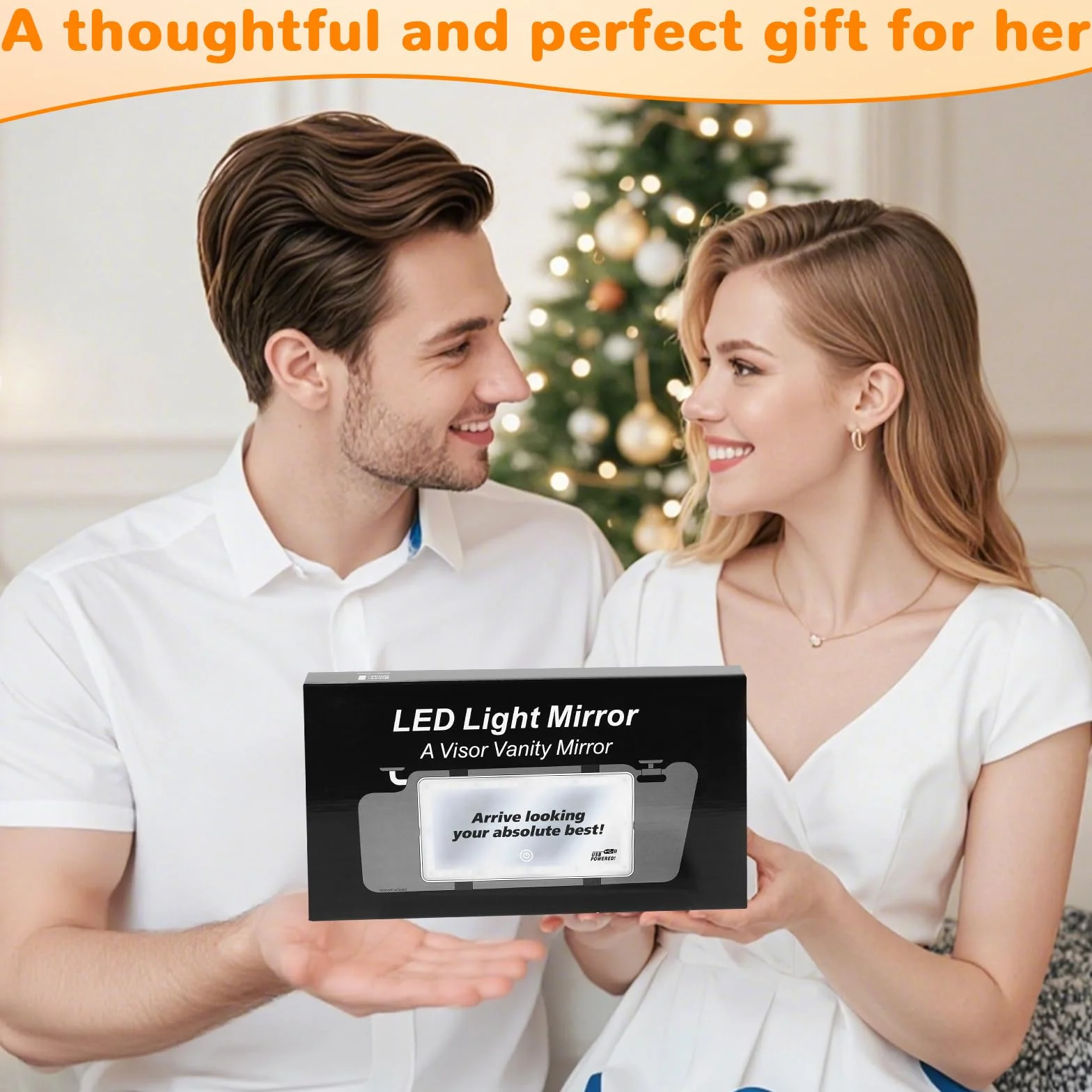 Pavlleen Specchio Auto LED Trucco con Luci, 3 modalità illuminazione regolabile USB ricaricabile touch