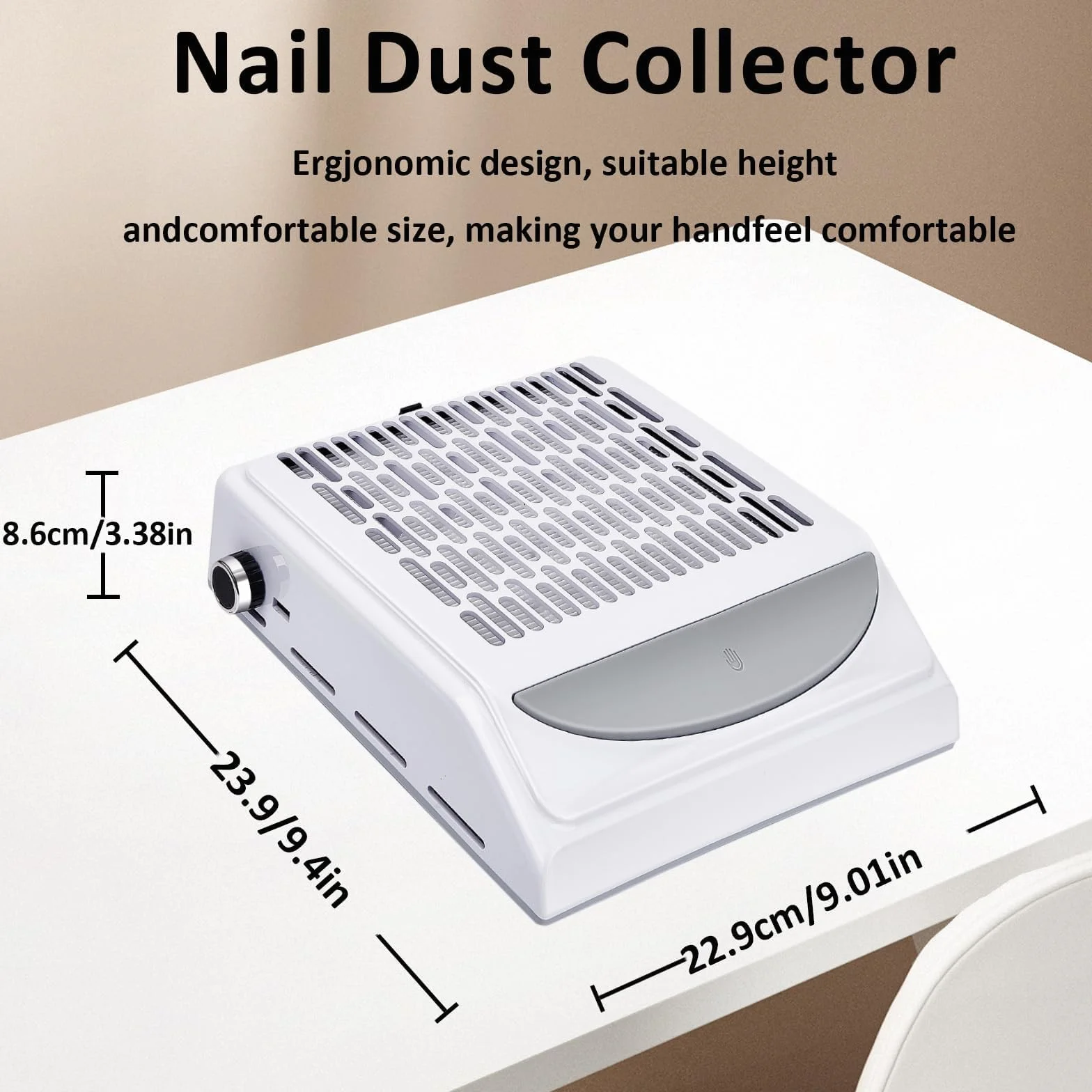 Aspirapolvere Professionale Nail Improvement 100w,Aspirapolvere Per Unghie Con Velocità E Intensità Di Aspirazione Regolabili,Filtro Riutilizzabile,Usb Per Ricarica Smartphone, Manicure Unghie (B)