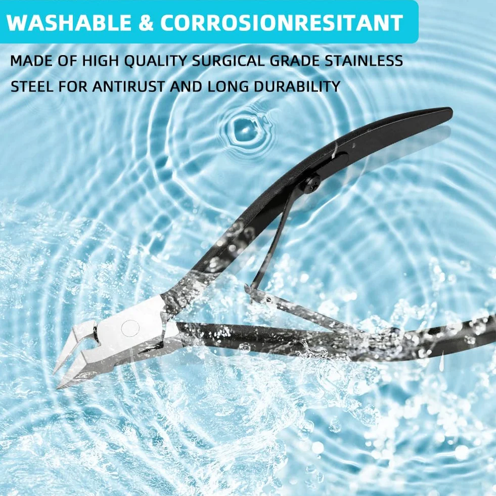 AOOWU Tagliaunghie Inox Professionale, Tronchesino Unghie Piedi Lama Dritta, Tagliaunghie Piedi di Precisione, Tronchese Unghie, per Uper Unghie Spesse e Dure Pedicure e Manicure Strumenti