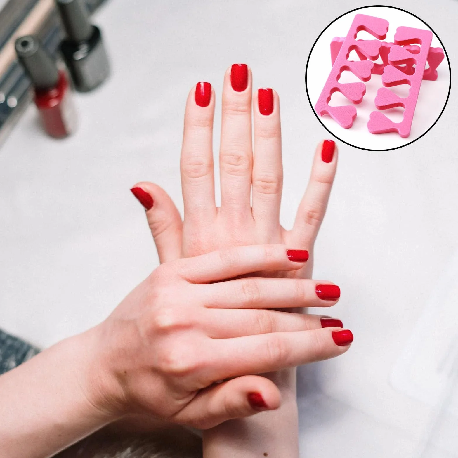 10 Pezzi Separatori di Dita per Unghie in Spugna e Cotone per Nail Art e Pedicure