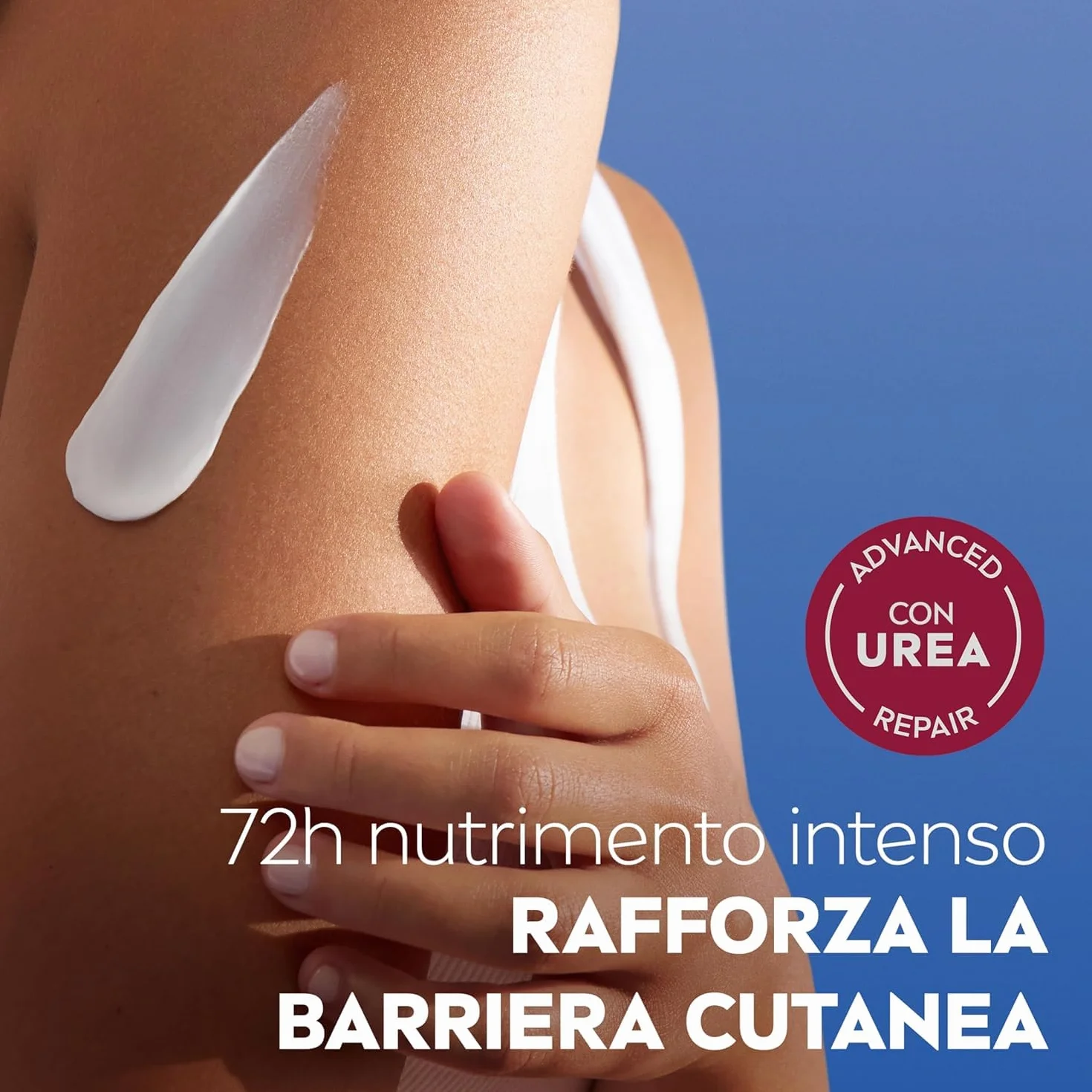 NIVEA Repair & Care Urea 400 ml, Crema corpo idratante pelle secca, molto secca, ruvida e screpolata, Crema multiuso per corpo, viso e mani nutriente 72H con 15% Glicerina e Urea
