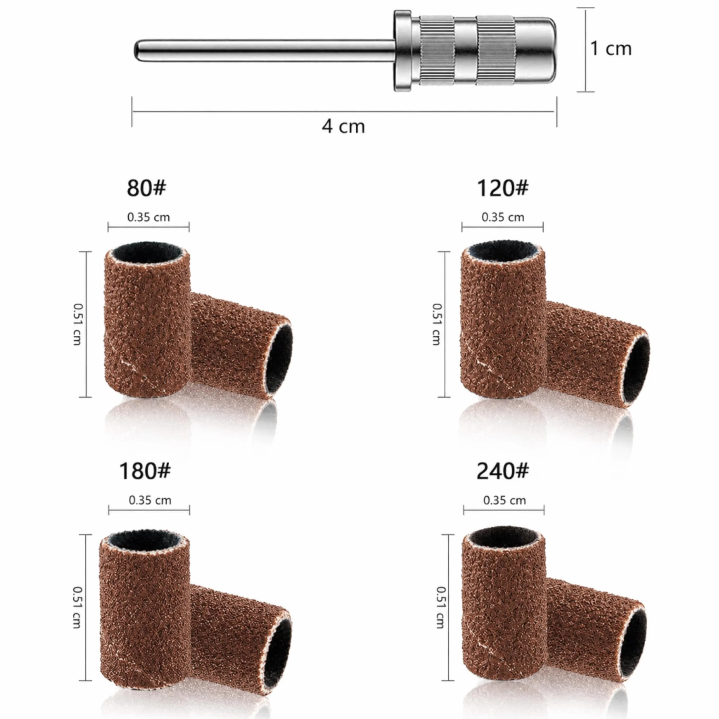 LALILL 100 pz Cappucci Abrasivi Grit 120 per Fresa Unghie - Cilindri Abrasivi per Pedicure e Manicure - Ricambi per Fresa Professionale - Accessori per Lime Elettriche per Unghie