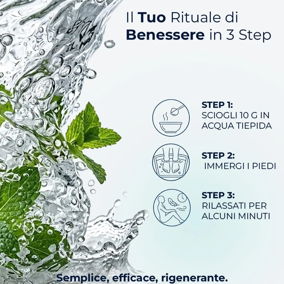 Zanni Sali Podalici, Sali per Pediluvio Rinfrescante e Tonificante con Mentolo, Timo ed Eucalipto, Sali da Bagno a Effetto Deodorante Piedi Stanchi, Sollievo e Riduzione Gonfiore, 100 g, Made in Italy