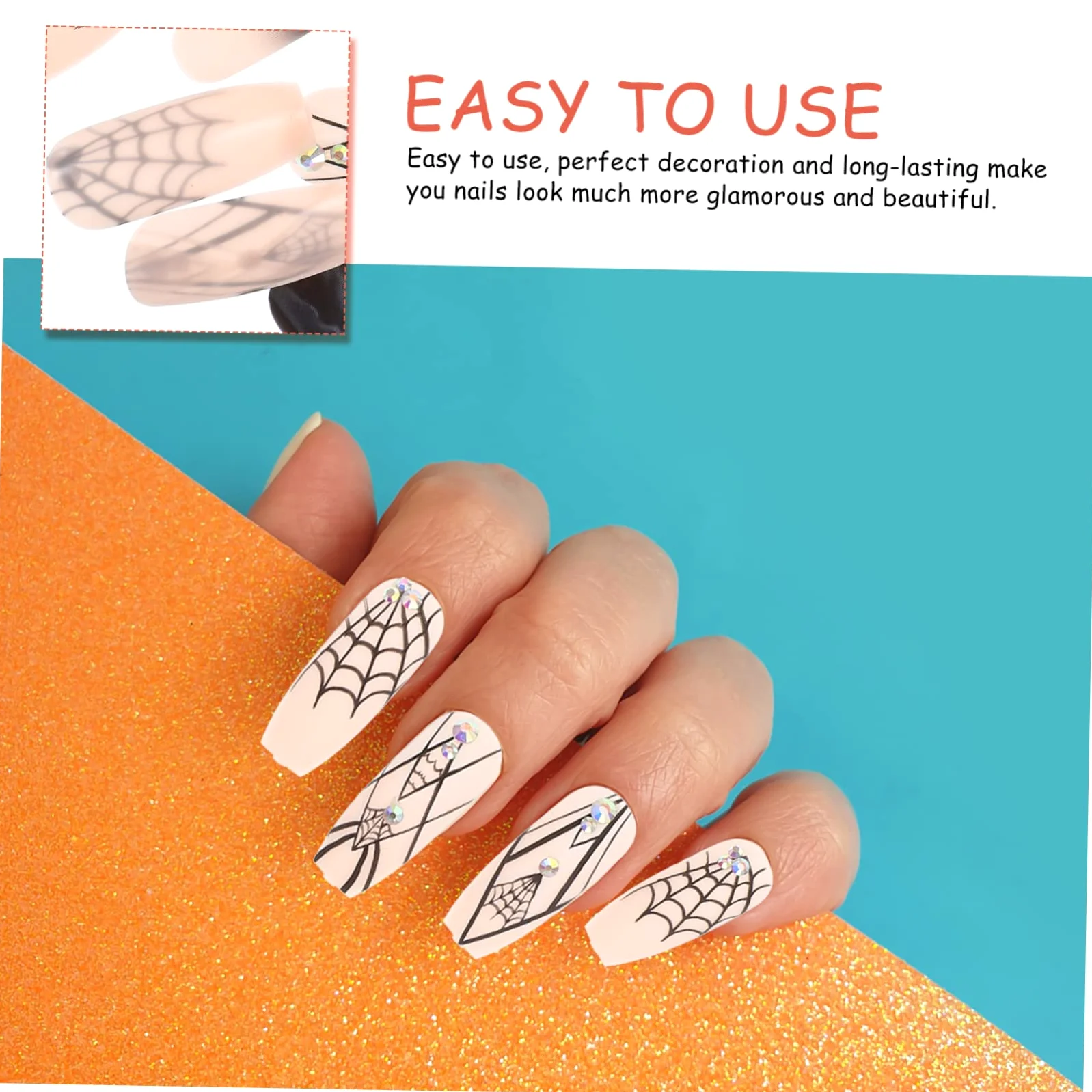 Ipetboom 5sets Unghie Per Halloween Decorazioni Unghie Adesive Facili Usare Per Manicure Festive Nail Art Per e