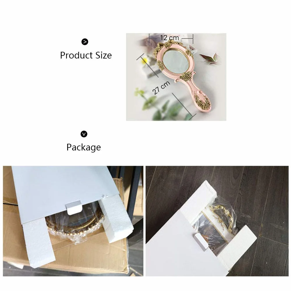 Specchio da mano vintage oro rosa compatto da viaggio regalo