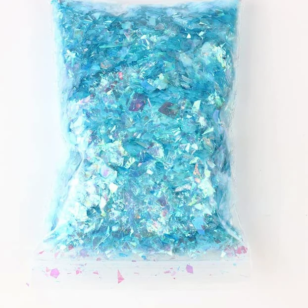 500g Conchiglia Mista Olografica Carta Chunky Nail Glitter Paillettes Fiocchi Scintillanti Fette Manicure Corpo Occhio Viso Glitter-Cina,azzurro,500g