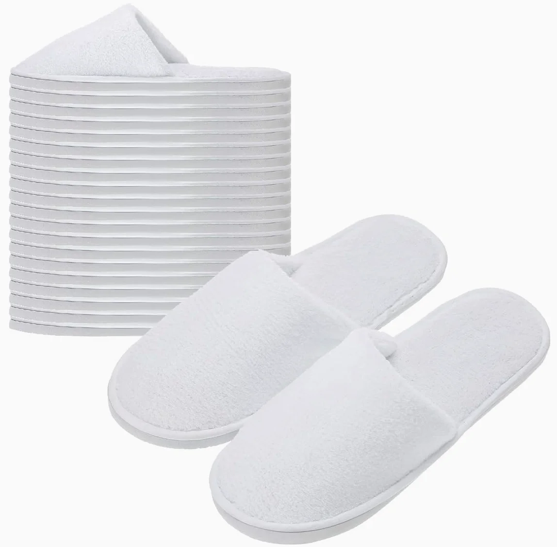 10 paia di slippers per Hotel Bianca Donna Uomo, Pantofole Antiscivolo Monouso, Pantofole Ospite, Punta chiusa, Ciabatte Unisex in Spa e Ospiti