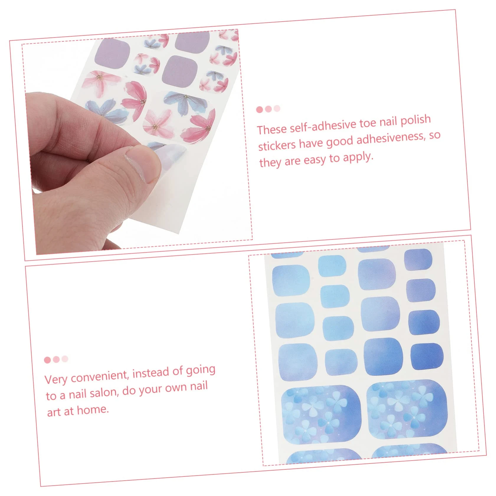 PACKOVE 5 Set Adesivi Per Unghie Dei Impermeabili Decorazioni Per Manicure Te Nail Art Stickers Per Donne E Ragazze Facili Applicare E Rimuovere 6 Fogli*5