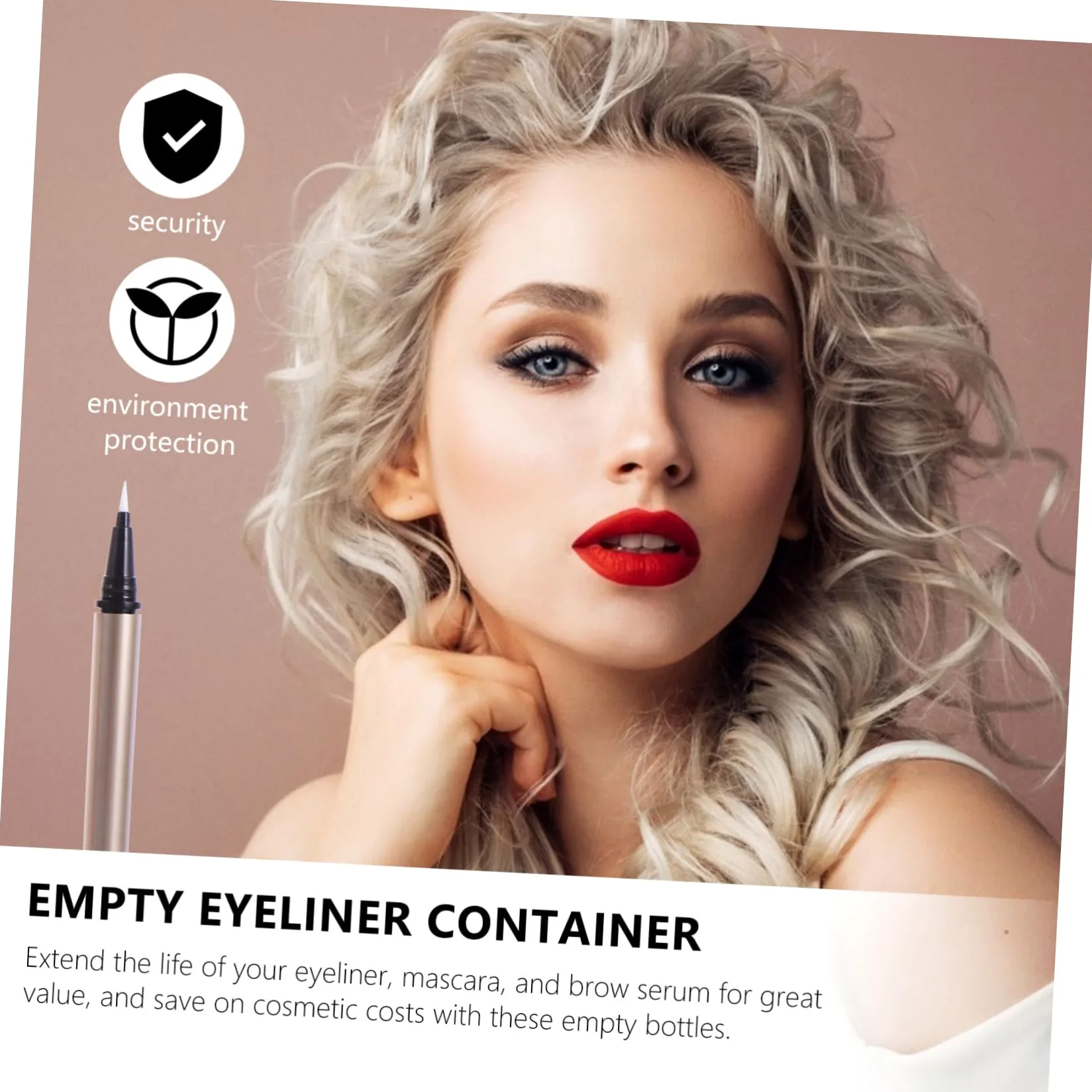 BESTYASH 5 Pezzi Tubo Eyeliner Vuoto 1ml Oro in Plastico Ricaricabile per Conservare Eyeliner Liquido per Negozi Cosmetici e Rivenditori