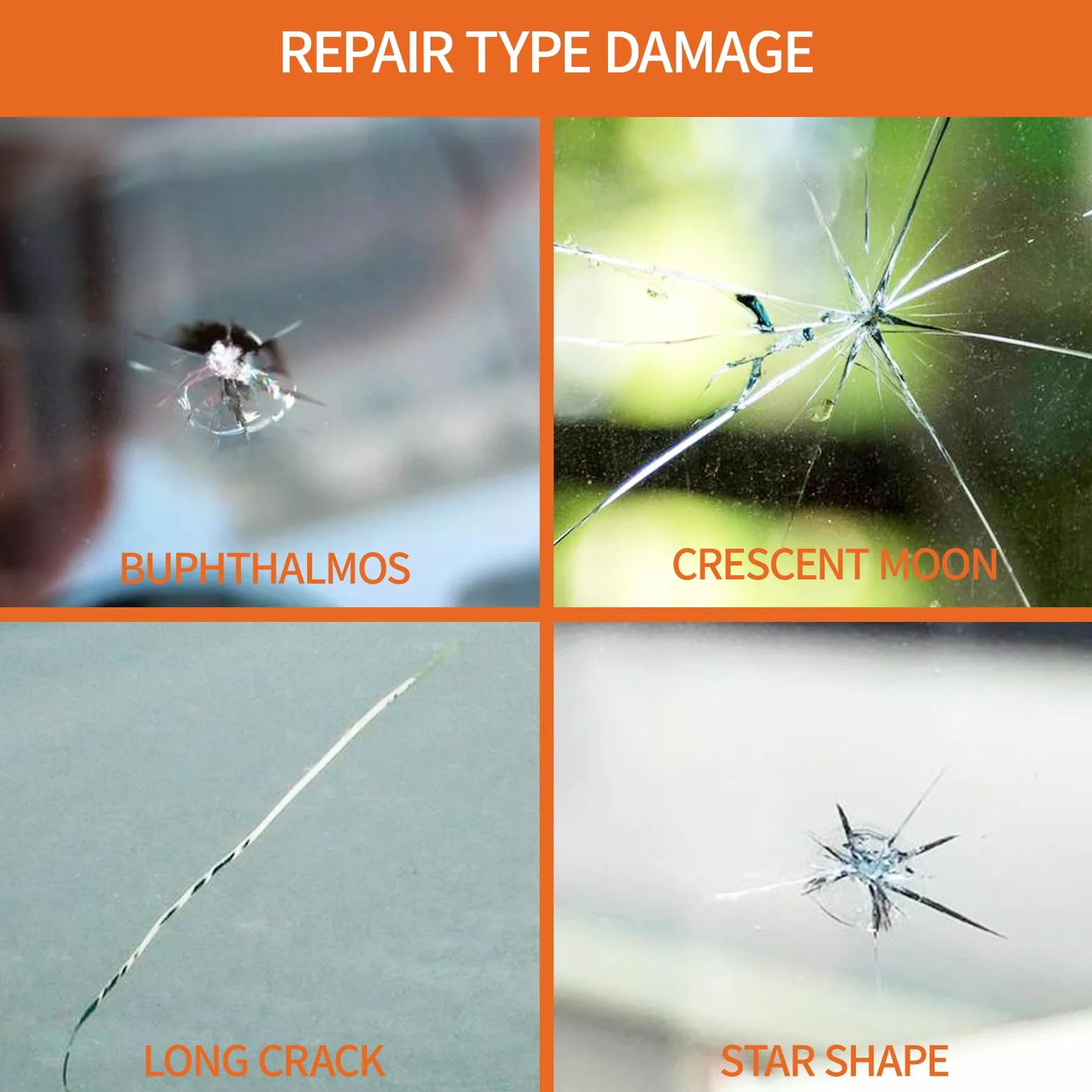 Kit Riparazione Crepe Vetro Auto Parabrezza con Resina per Chip e Cracks