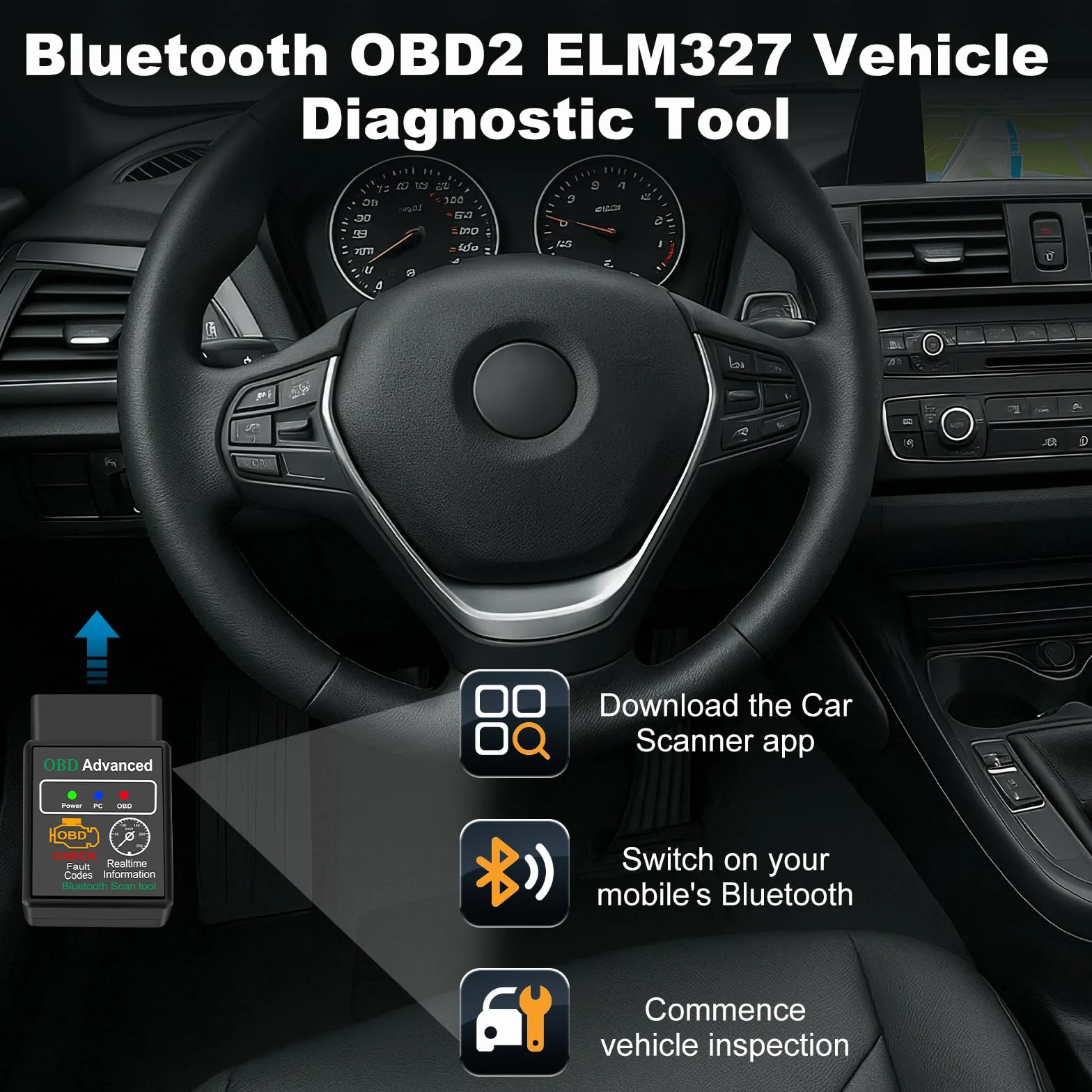 OBD2 Auto Diagnostica Bluetooth Scanner per Guasti Veicolo iOS Android Windows