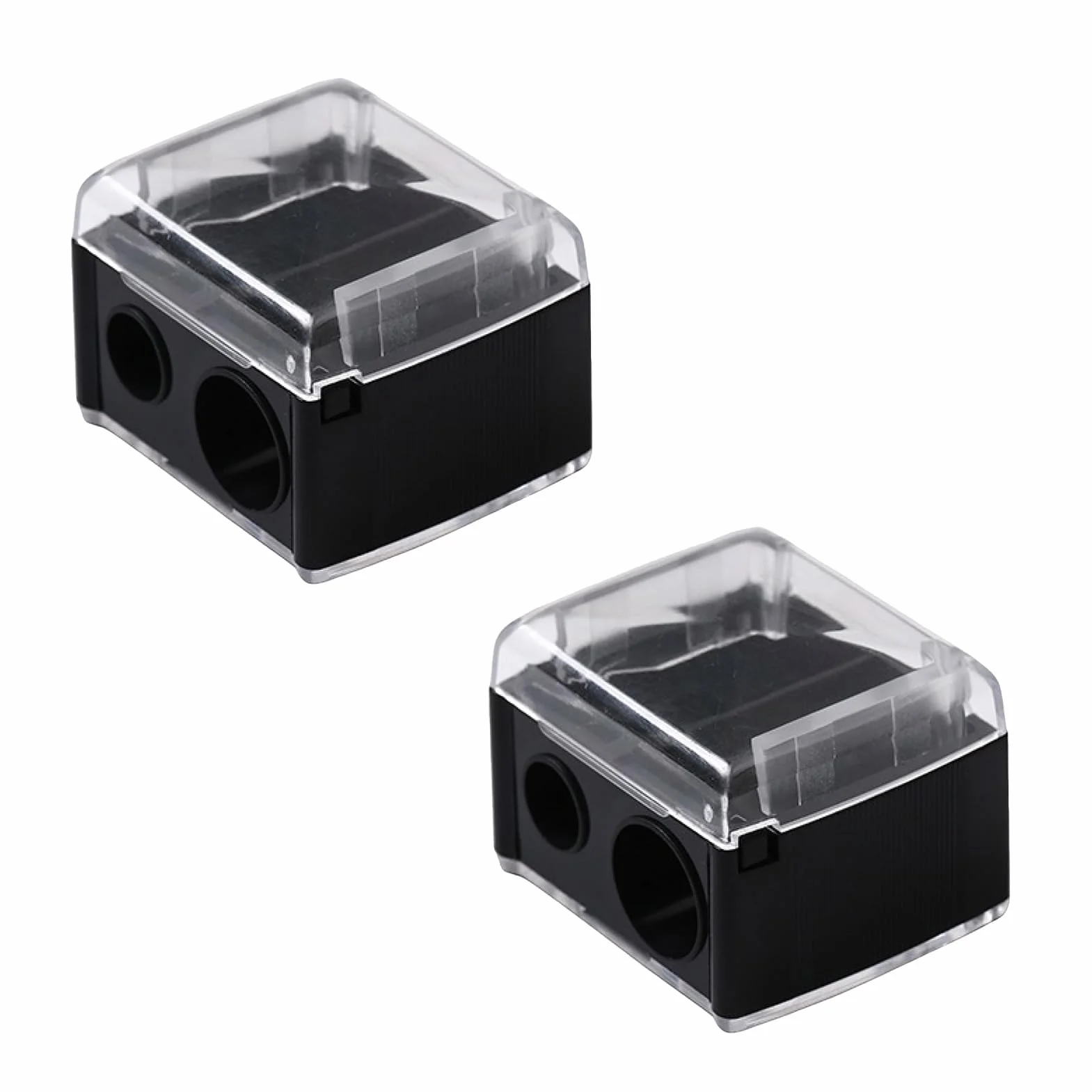 Temperino Doppio per Matite Cosmetiche, Eyeliner, Sopracciglia (Nero)