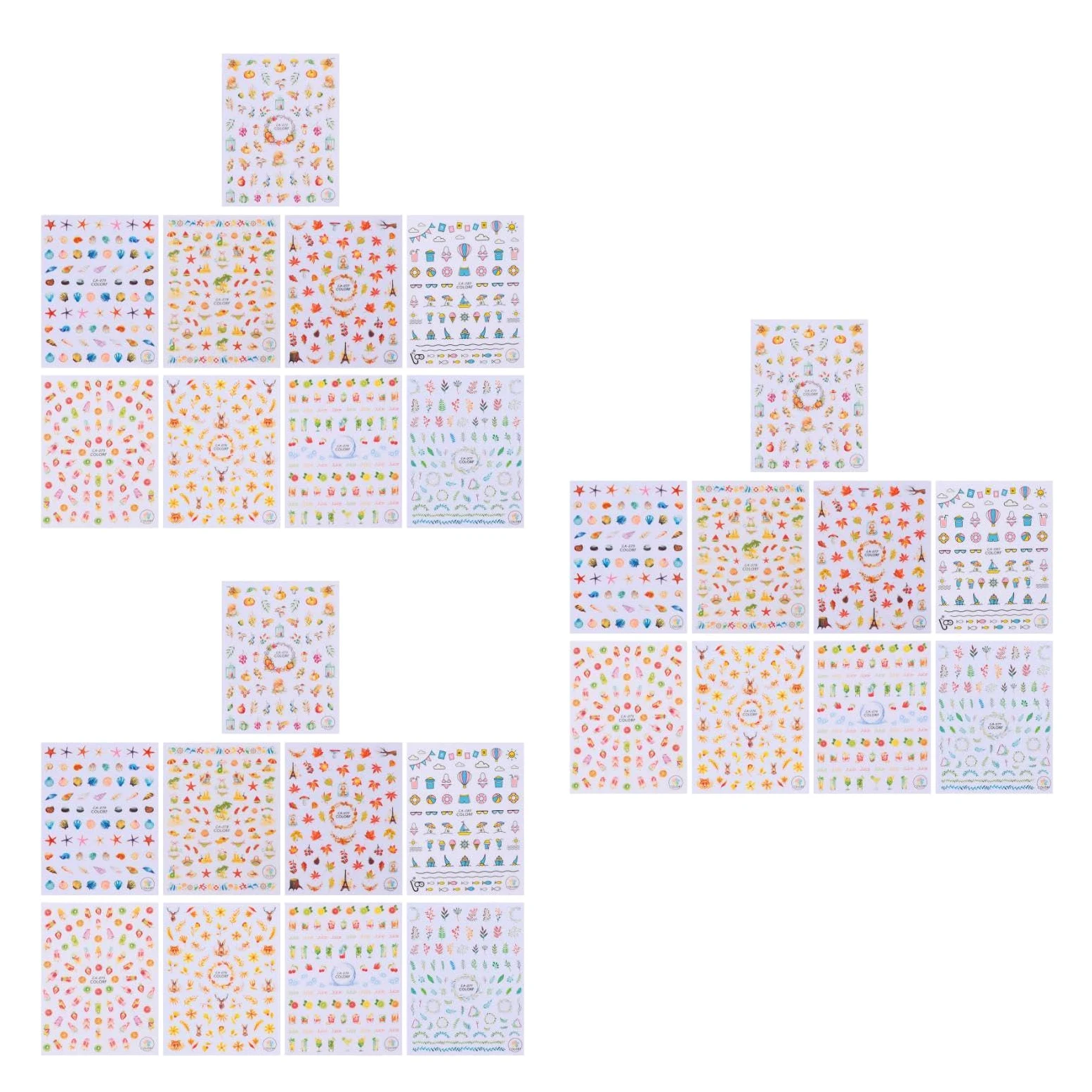 PACKOVE 3 set Decorazione Adesivi Per Unghie Adesivi Per Unghie Alla Moda Per ie Fai Da Te Decalcomanie Per ie Creative Per Nail Art Con Foglie 9 fogli*3