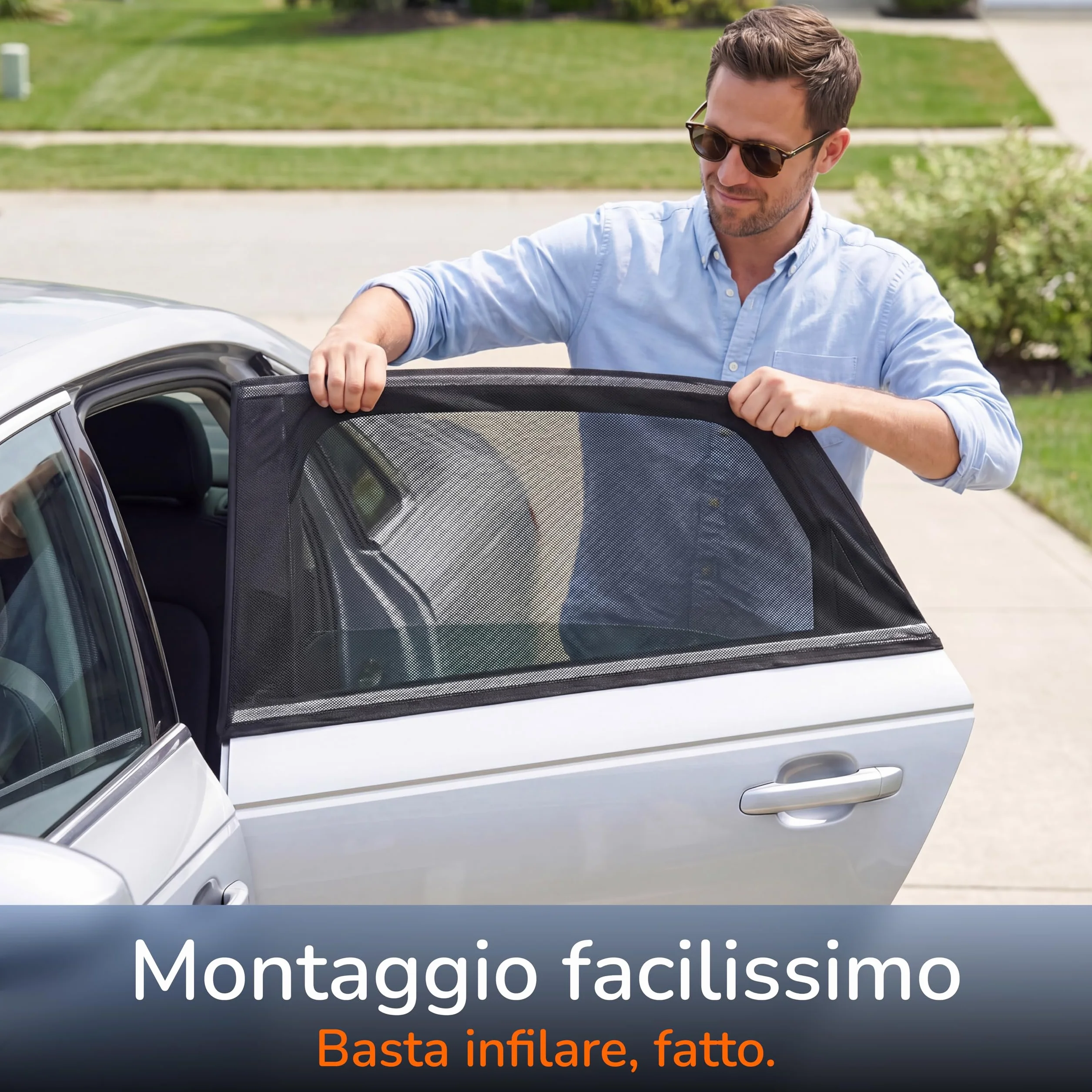 Parasole Auto per Bambini con Protezione UV Certificato TÜV UPF 15 Upgrade4cars