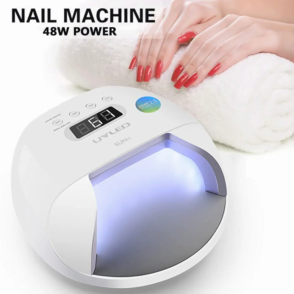 lampade per nail art. Lampada for unghie senza fili da 48 W, asciugacapelli professionale a LED ricaricabile, lampada for polimerizzazione smalto senza fili Strumenti for manicure for nail art, for la
