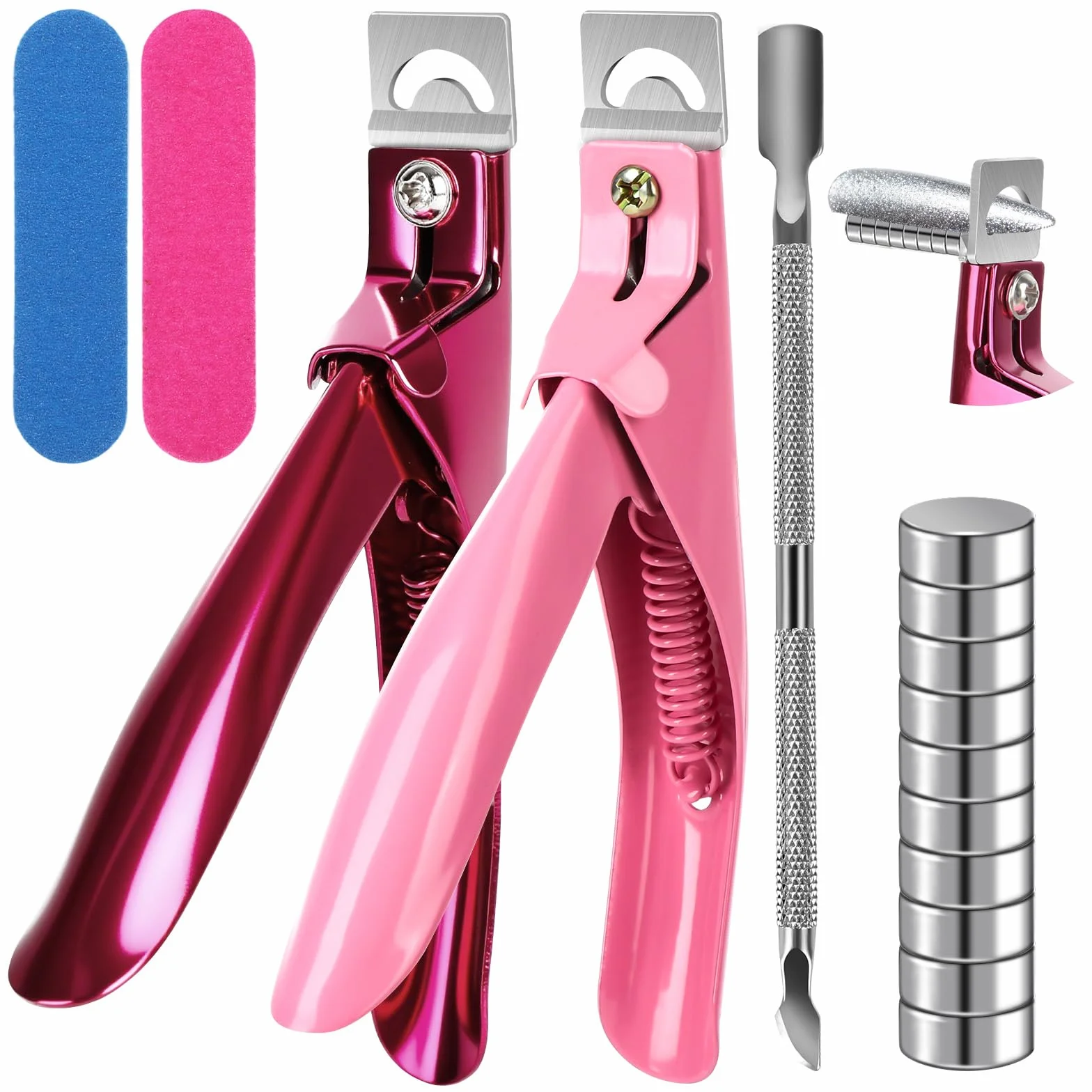 Tagliaunghie in acciaio inox con 10 magneti Sizer per nail art