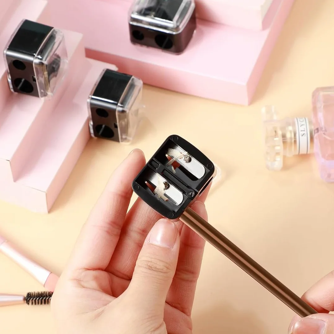 Temperamatite di Bellezza 2 Pezzi, Temperino Matita Occhi Doppio per Matite Cosmetiche