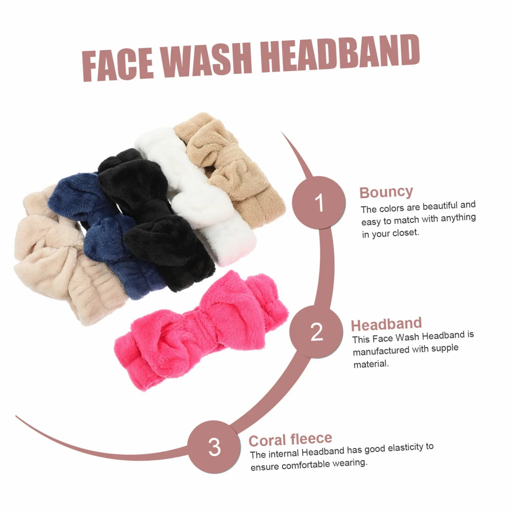 FRCOLOR 18pezzi Fasce Per Lavaggio Viso Headband Per Skincare Pile Elastiche e Comode Per Makeup e Trattamenti Di Bellezza Stile Chic e Design Alla Moda