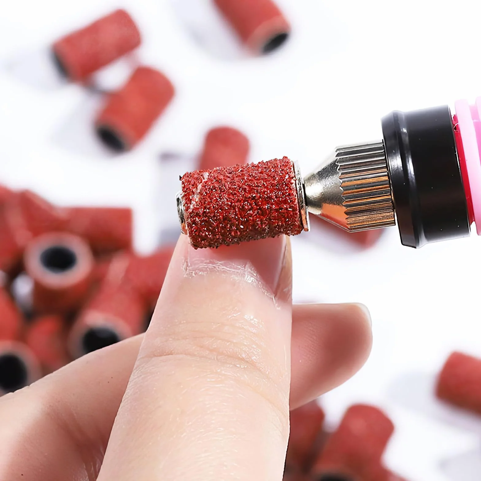 120 Pezzi Manicotti Levigatura Unghie 80/120/180/240 Grana per Pedicure Manicure,2 Punte Fresa Unghie,Accessori Ricambi