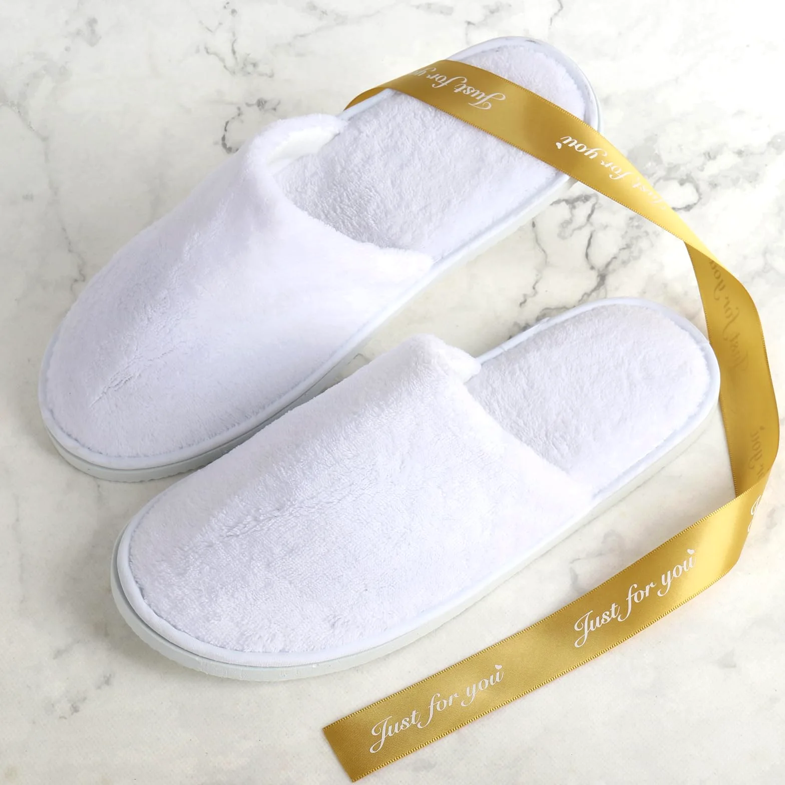10 pantofole usa e getta, per hotel, unisex, per casa, viaggi, hotel o uso commerciale, bianco, Large Wide Women/Large Wide Men