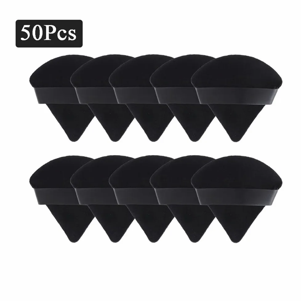 Generico yaoqijie 50 Pezzi Triangolare Velluto Soffio Pizza Farina Mini Trucco Viso Spugna Cosmetici Lavabile Strumento for Il Trucco Leggero Lasting (Color : 50Pcs-Mix)