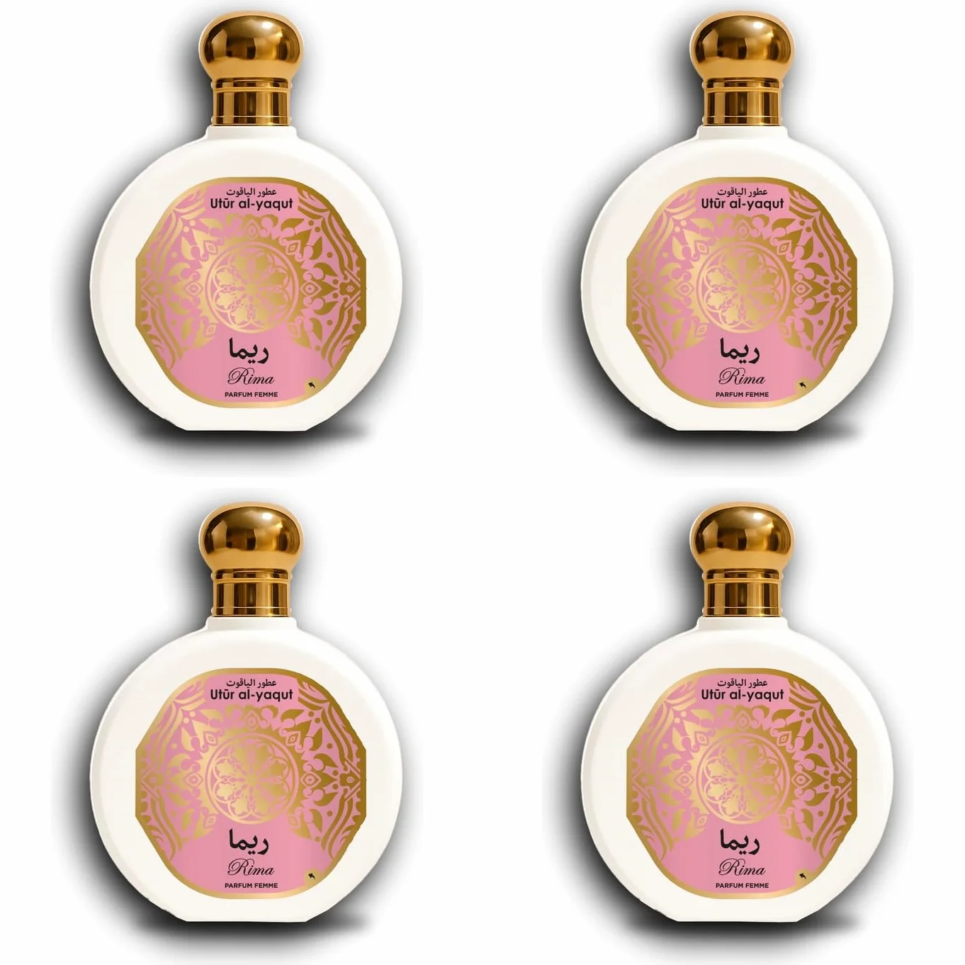 Utur Al-Yaqut Rima - Profumo da donna, EDP, 100 ml, confezione da 4 pezzi