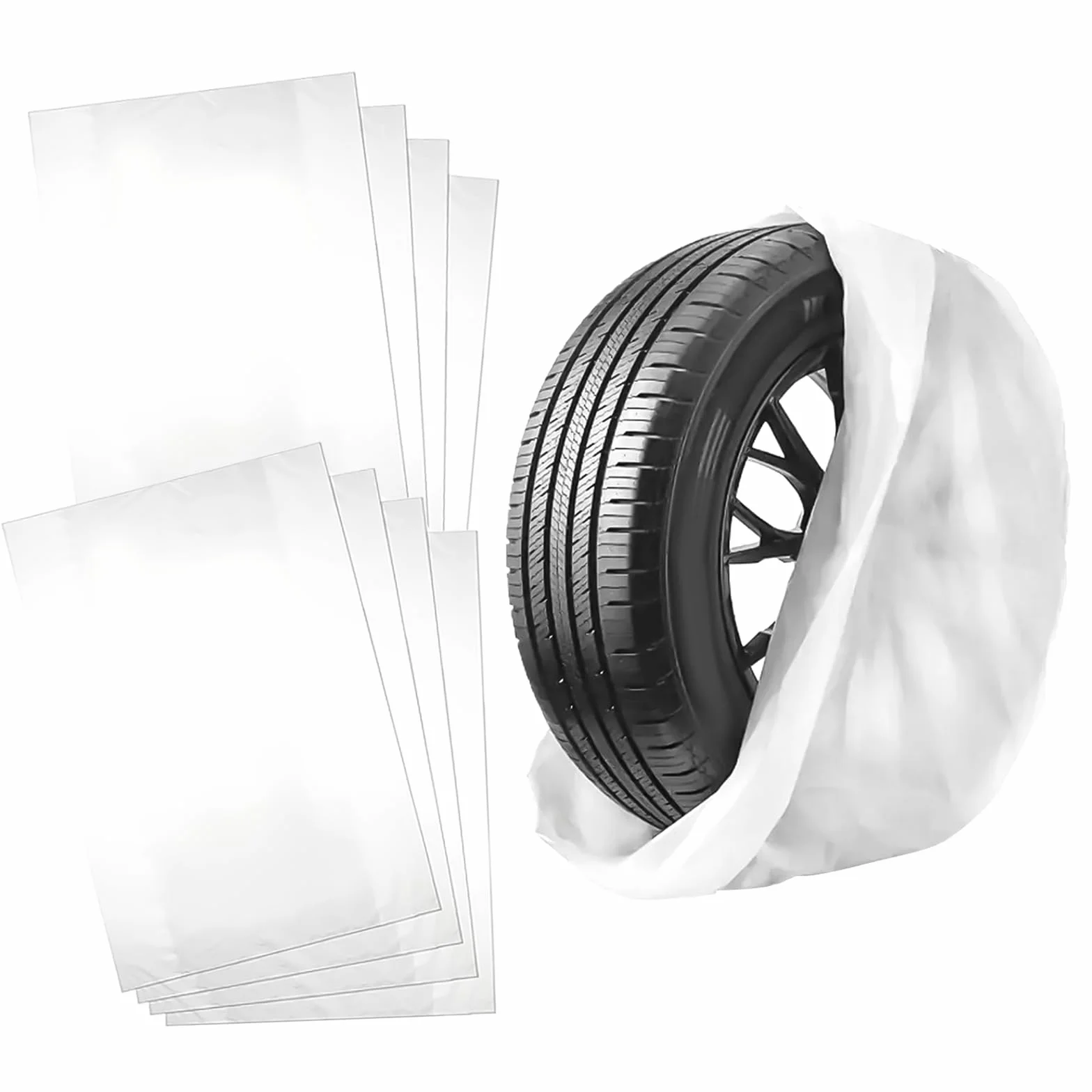 Custodia per Pneumatici 8 Pezzi 100x100cm Sacchetti Antipolvere Fino a 22 Pollici