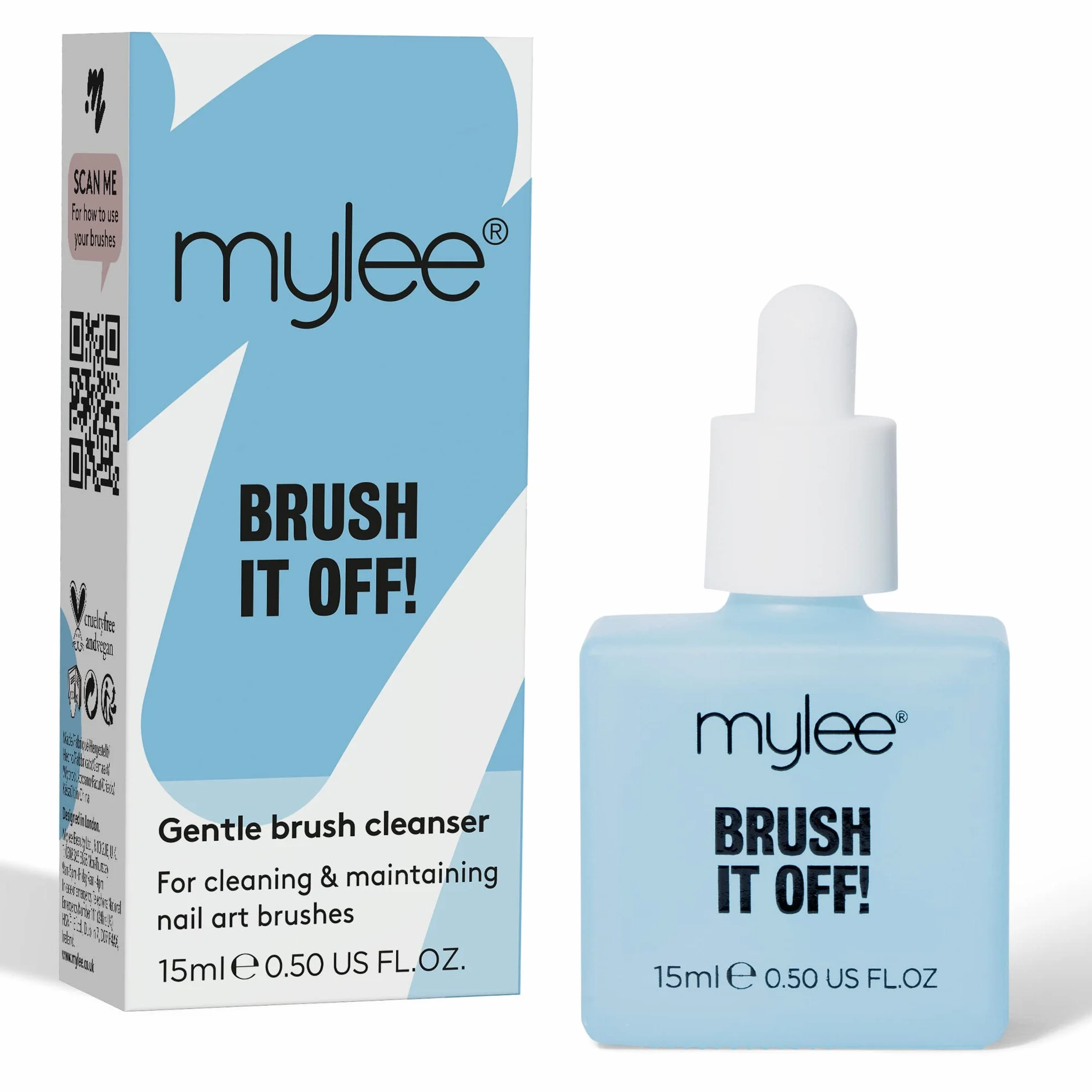 Brush It Off: Gel Detergente Professionale per Pennelli per Nail Art - Soluzione per Pulizia con Detergente Trasparente, Vegano e Senza Alcool