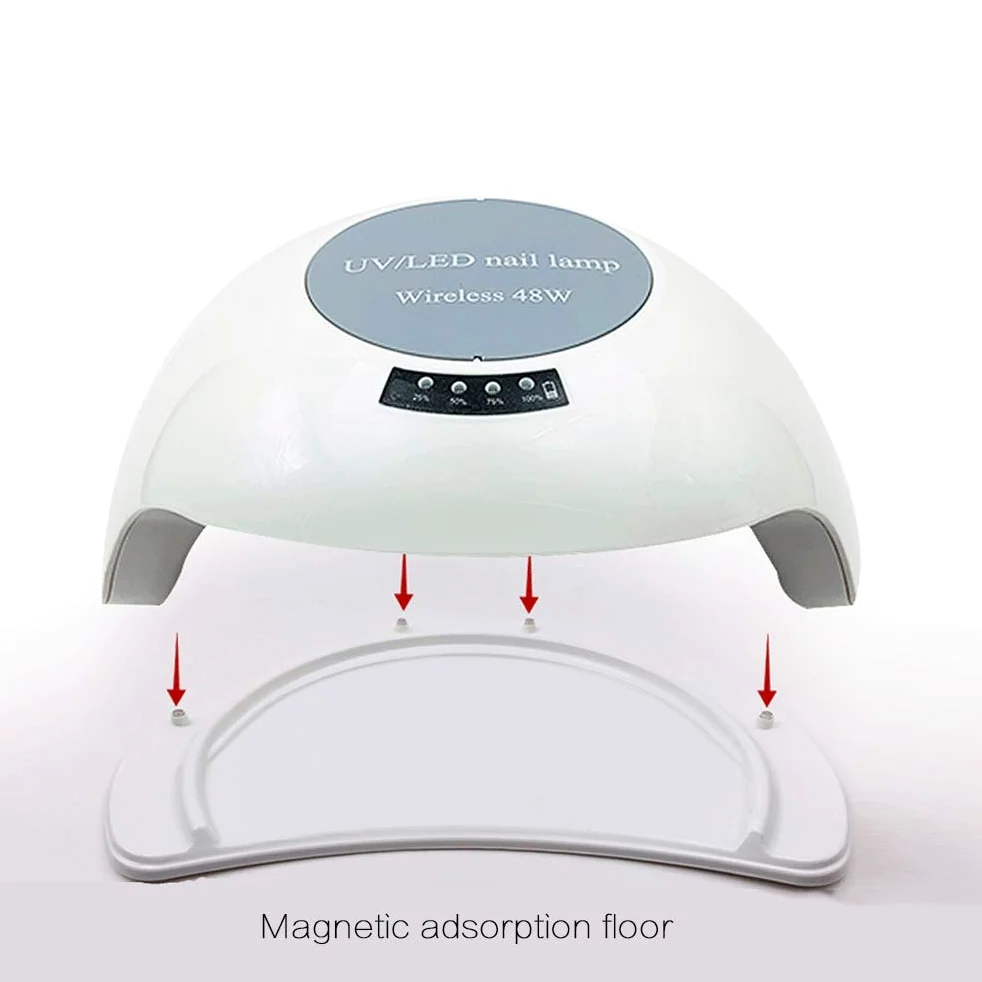lampade per nail art. Lampada for unghie senza fili da 48 W, asciuga unghie ricaricabile, con 4 impostazioni di timer Lampada for polimerizzare smalto for unghie for manicure/pedicure Lampada professi