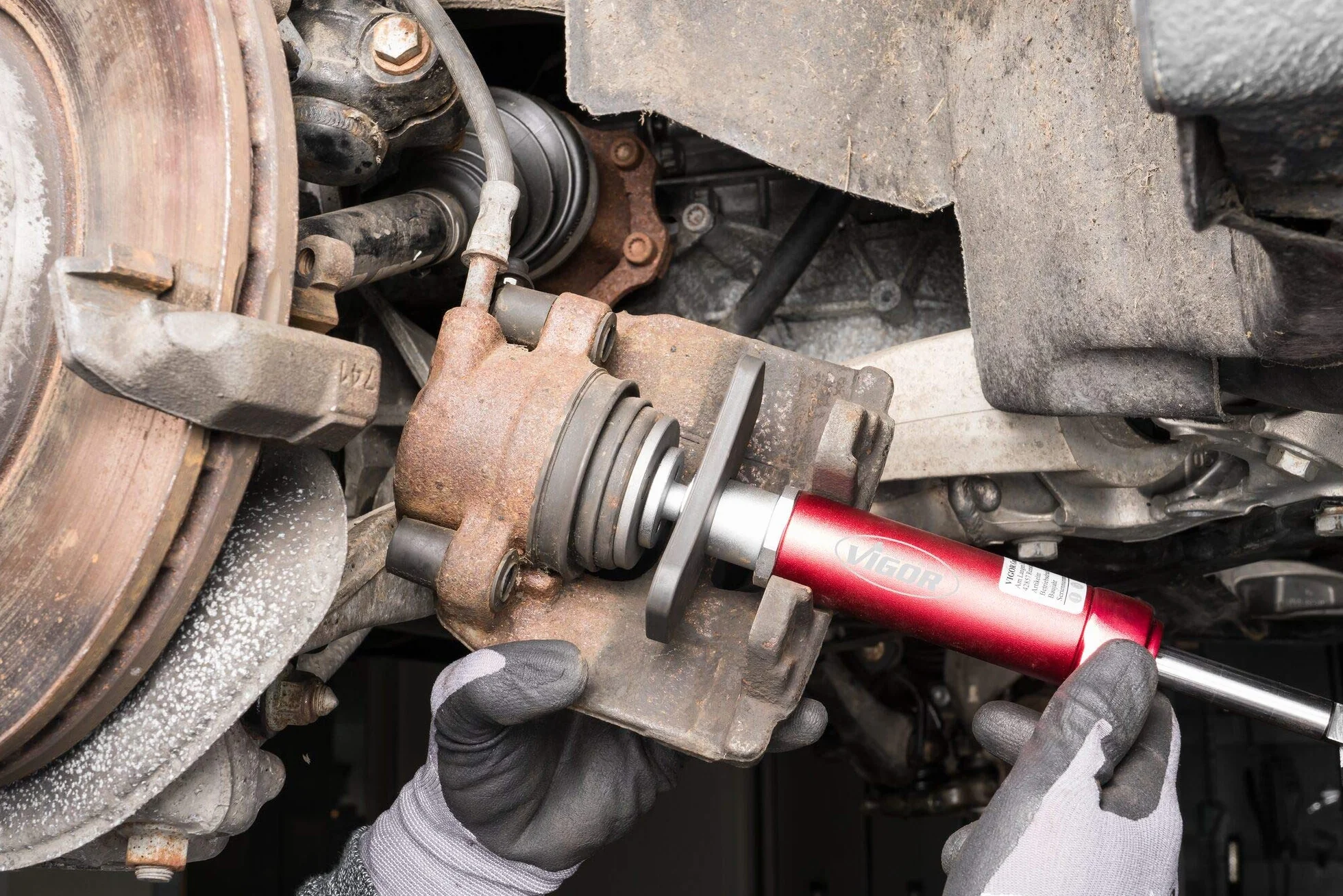 ViGOR Set di utensili pneumatici 23 pezzi per rotazione pressione pistoni freni auto VW Audi BMW Mercedes