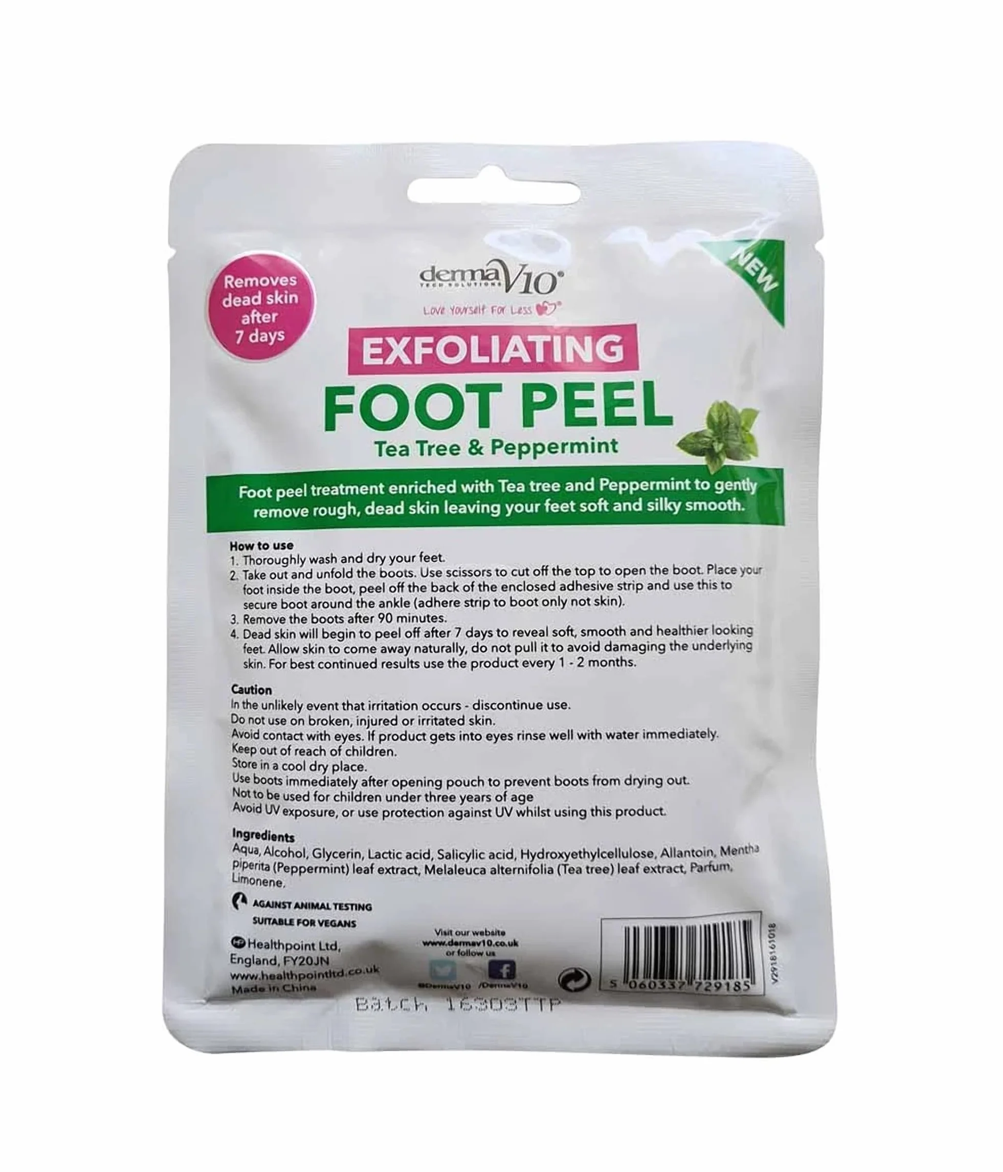 Peeling esfoliante per piedi all'albero del tè e menta piperita