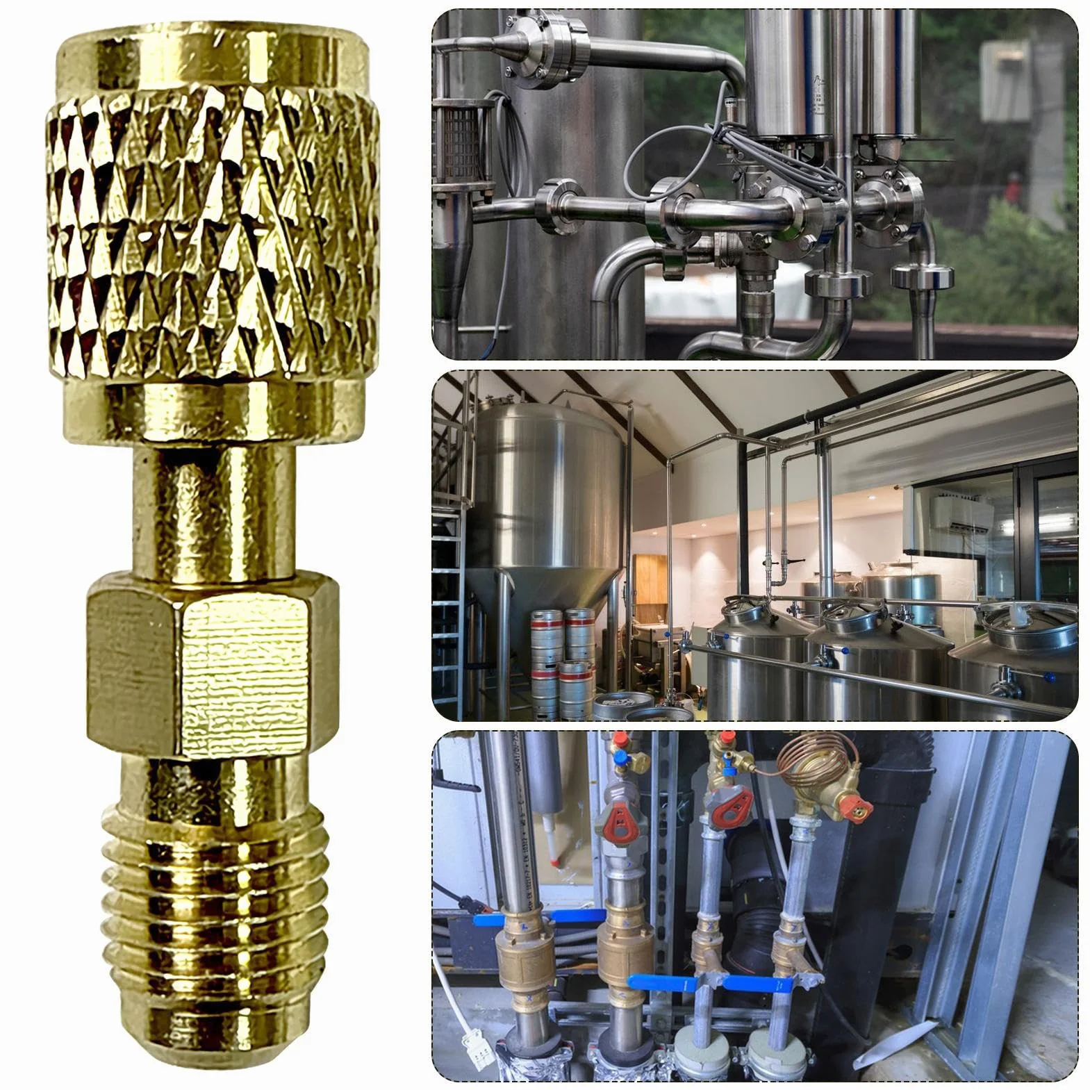 Adattatore Filettato per Bombole di Refrigerante 6mm per Sistemi di Refrigerazione AC