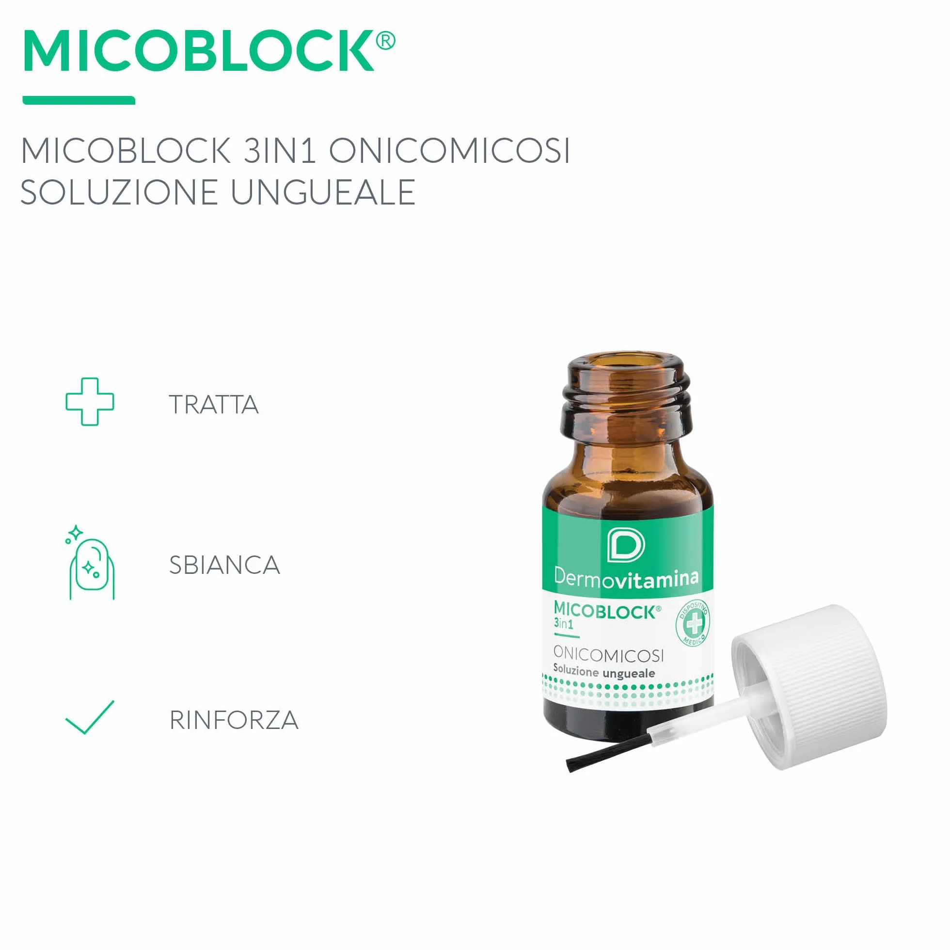 Dermovitamina Micoblock 3in1Onicomicosi Smalto Curativo Infezioni Fungine 7ml