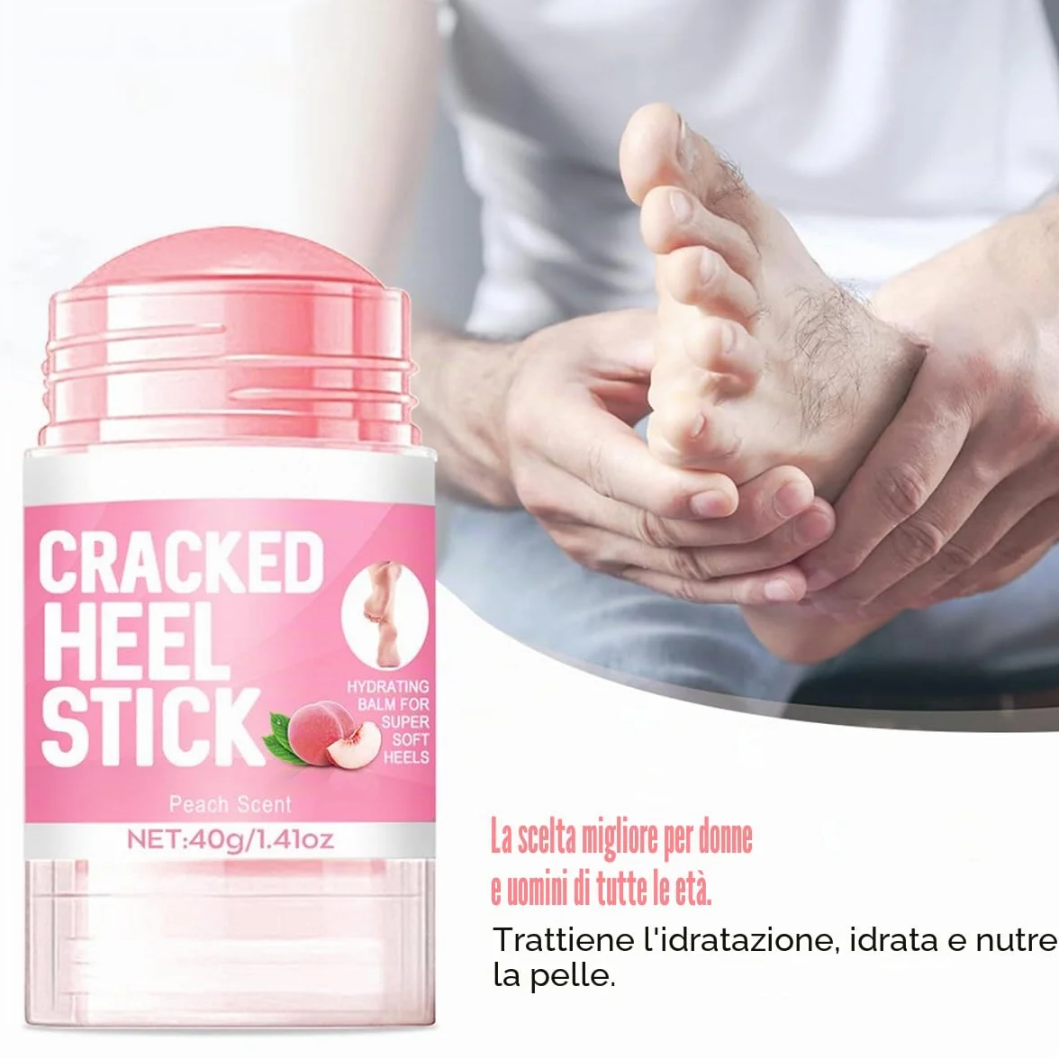 Baorder 2 pezzi Peach Scented and 60% Urea Foot Cream Set idratante Foot Cream, Repair Dry Skin, mani, talloni, gomiti e ginocchia, cura morbida e idratante per donne e uomini