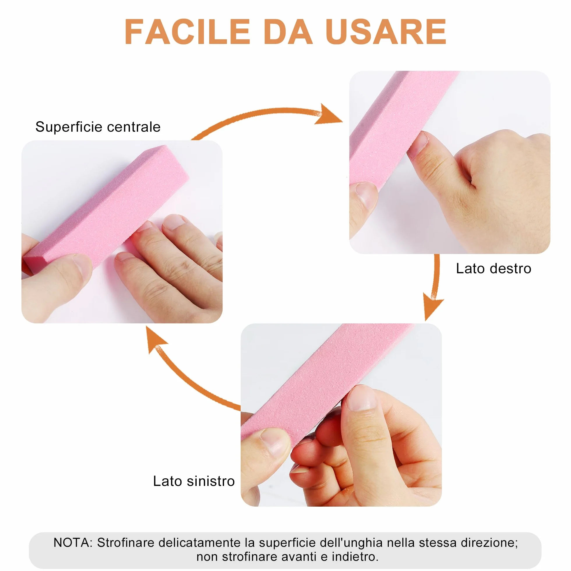 10 Pezzi Buffer Unghie Blocco((5 Bianchi e 5 Rosa), Strumenti per Manicure Professionale e Cura delle Unghie con Spugne Lucidanti per Rimodellamento e Finitura