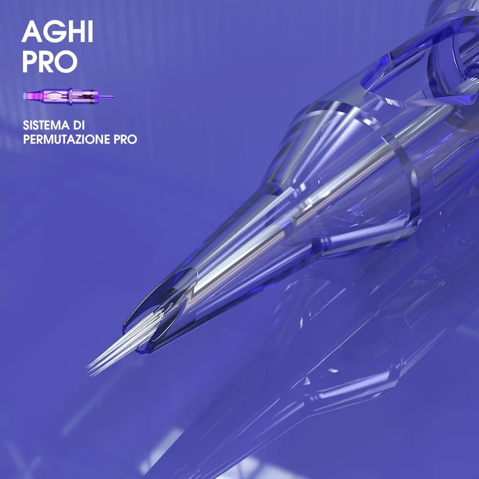 Mast Pro Aghi per Tatuaggi Professionale 20pezzi #08 0.25 0803RL Standard Round Liner Microblading Tattoo Needle Cartridge per Macchinetta Tatuaggi