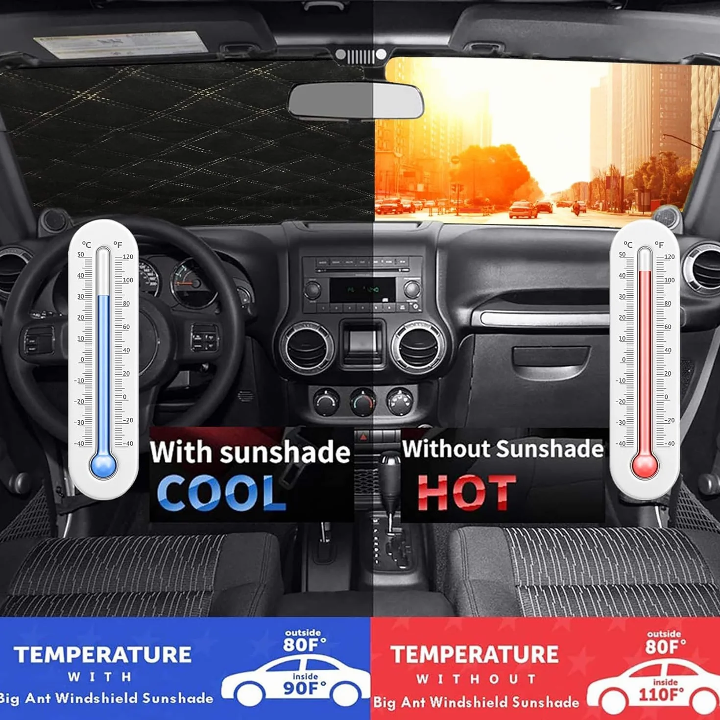 Parasole Auto Parabrezza 2026 con 8 Magneti Copriparabrezza Pieghevole 178 x 150 CM