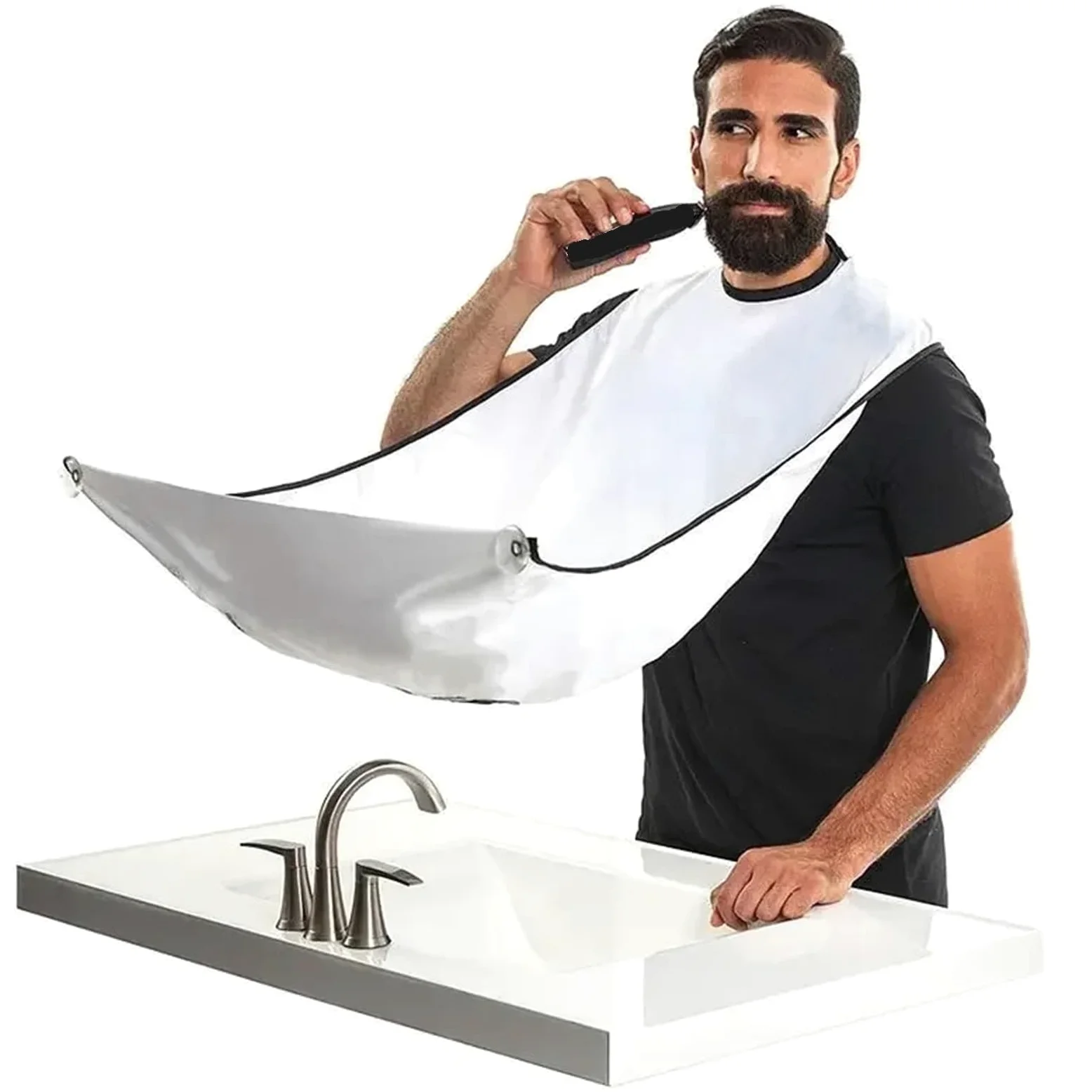 Mantella Parrucchiere Mantella raccogli barba for grembiule da 1/2 pezzo | Bavaglino for la cura del viso, capelli rasati, pulizia del rasoio for adulti, parrucchiere