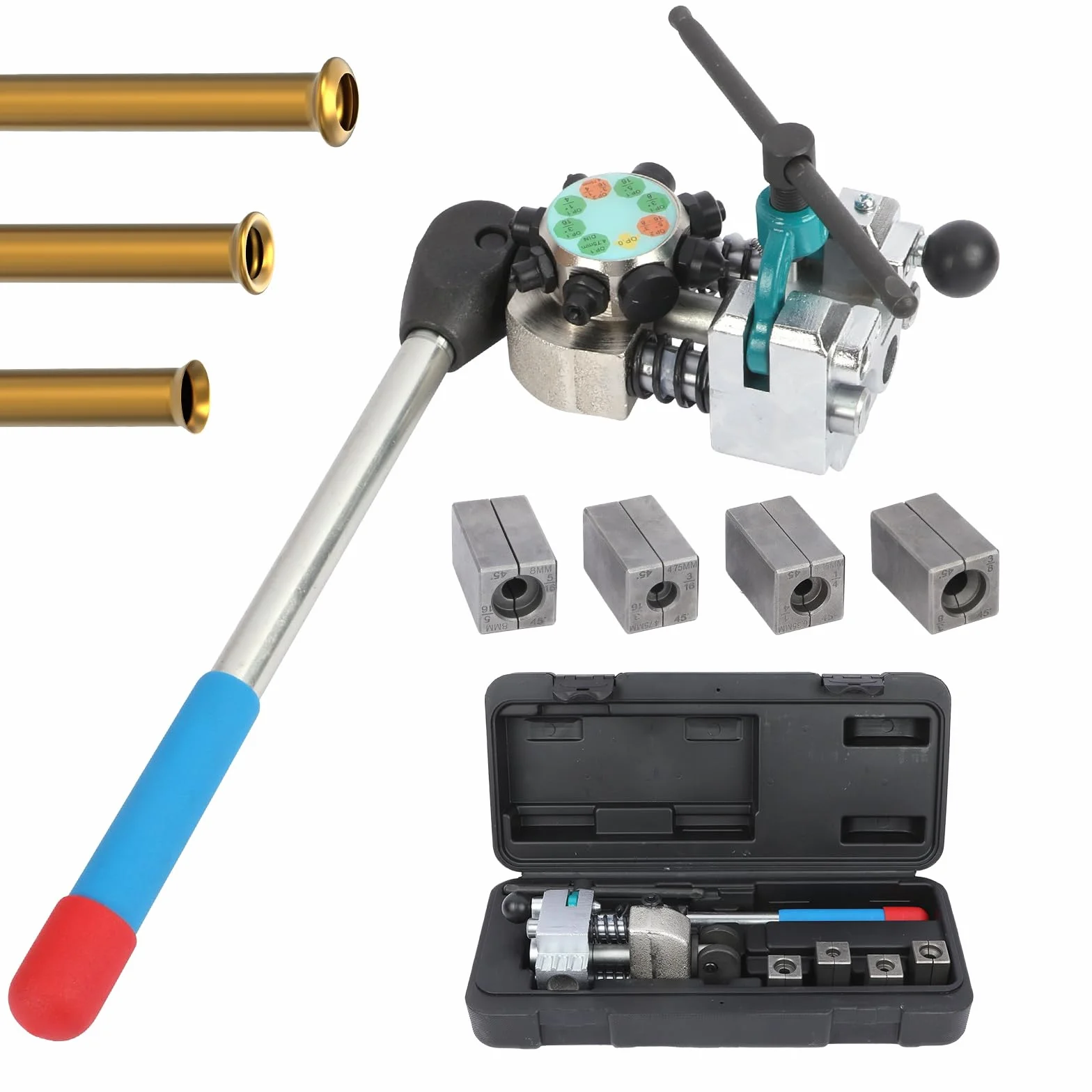 KAISAL Kit Svasatura Tubi Freno 45 Gradi Utensile Svasare Tubi Ø 4,75-9,5mm Semplice Bolla Doppia