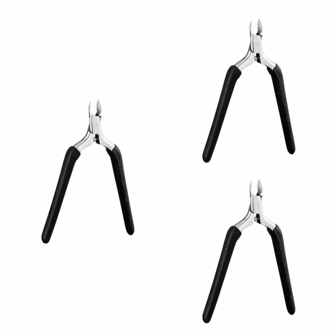 Mipcase 3pezzi Forbici Per Rimozione Cuticole e Morta Strumento Manicure Ergonomico Inossidabile Design Semplice e Pratico Per Uso Domestico e Professionale Nero