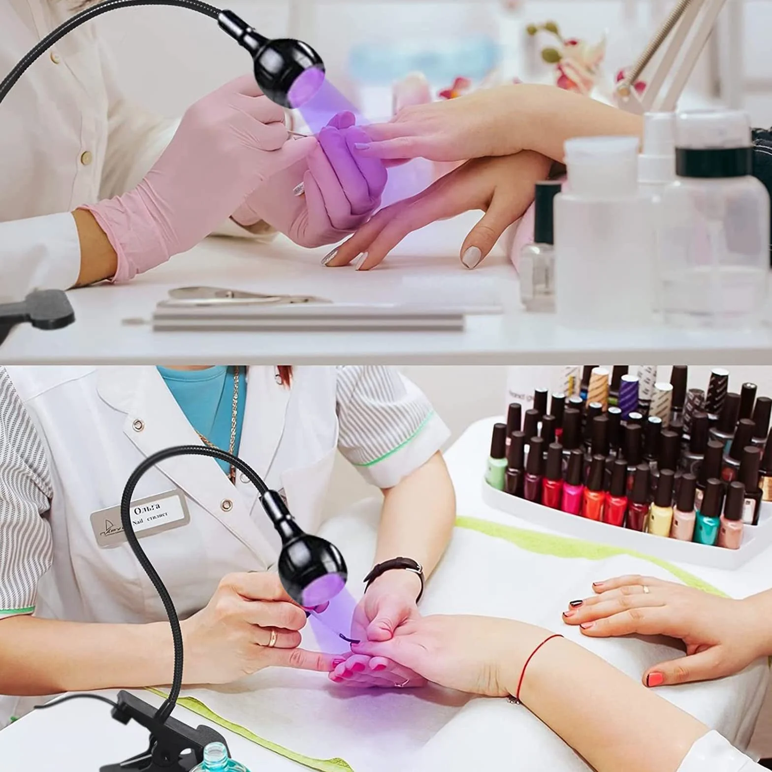 Lampada UV Unghie Gel 3W LED USB Lampada di Essiccazione UV per Gel Resina e Colla UV con Clip e Interruttore,Professionale Lampada Led Unghie Adatto per Manicure Indurimento Resina Nero