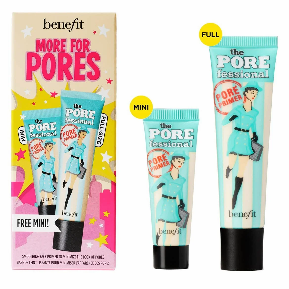 BENEFIT More for PORES - Beauty Set full-size + mini primer per pori in omaggio, del valore di £42