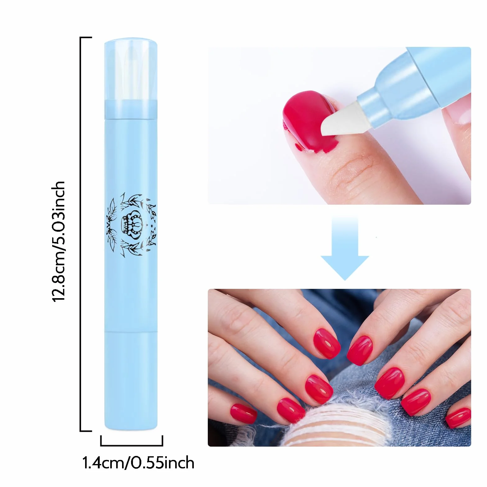 Nail Remover Correzione Pen 3 Pezzi con 9 Punte di Ricambio Rimozione Smalto Senza Solvente