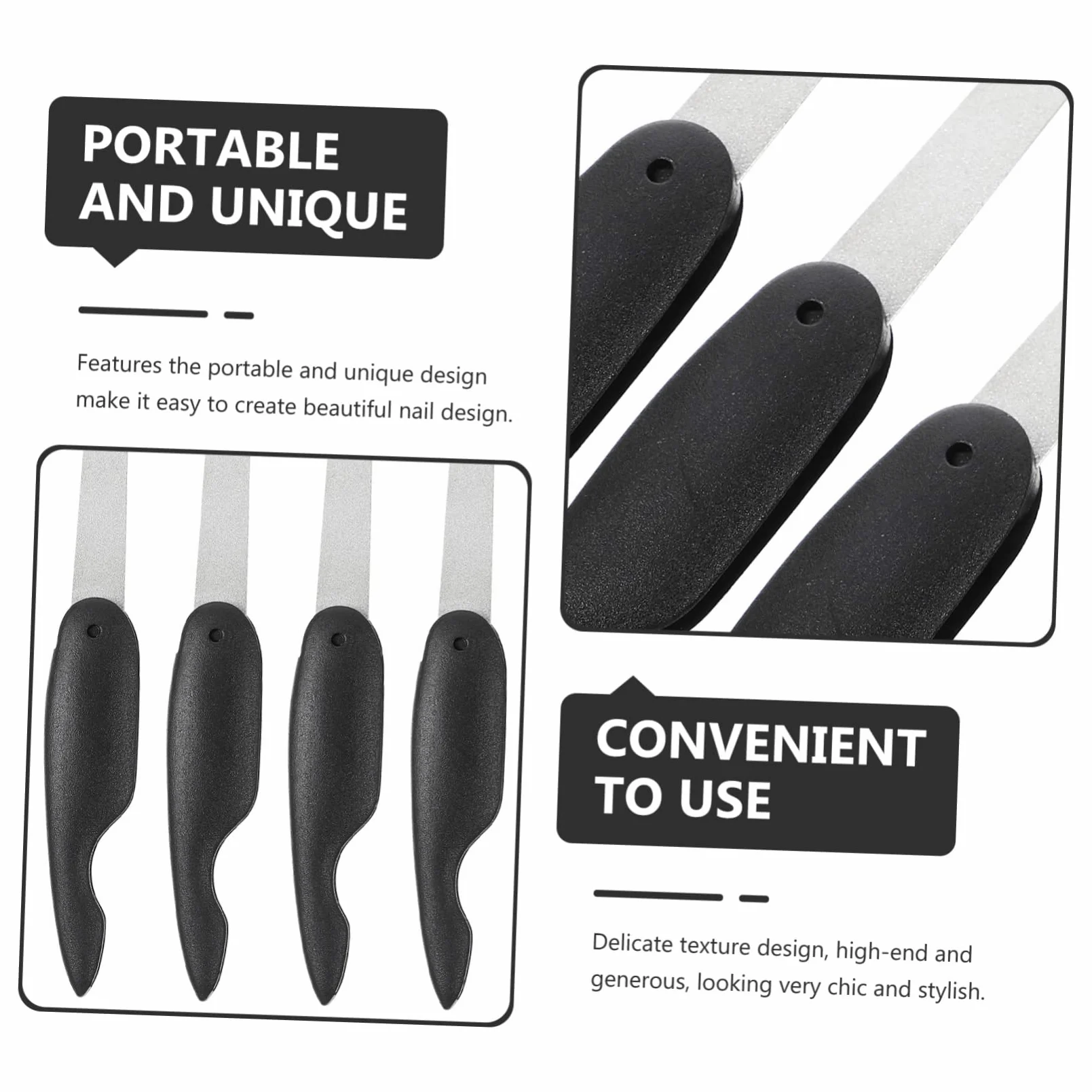 Mikinona 5 Set Di Set Per Unghie Kit Per Manicure Piccole Lime Per Unghie Pieghevoli Set Di Strumenti Per Larte Lime in Acciaio Inossidabile Per Limatura E Lucidatura 6 Pezzi*5
